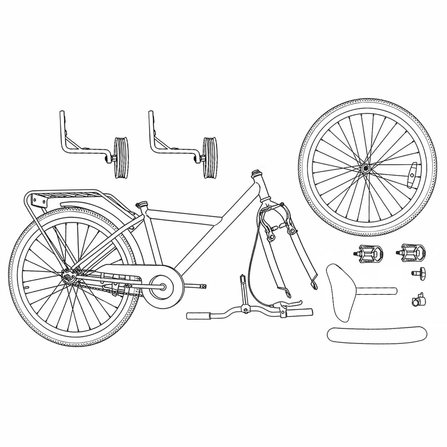 Kinderfiets 14 Inch voor 3-5 jaar oud Groen is nu te koop bij PeponiXL, paradijselijk wonen!