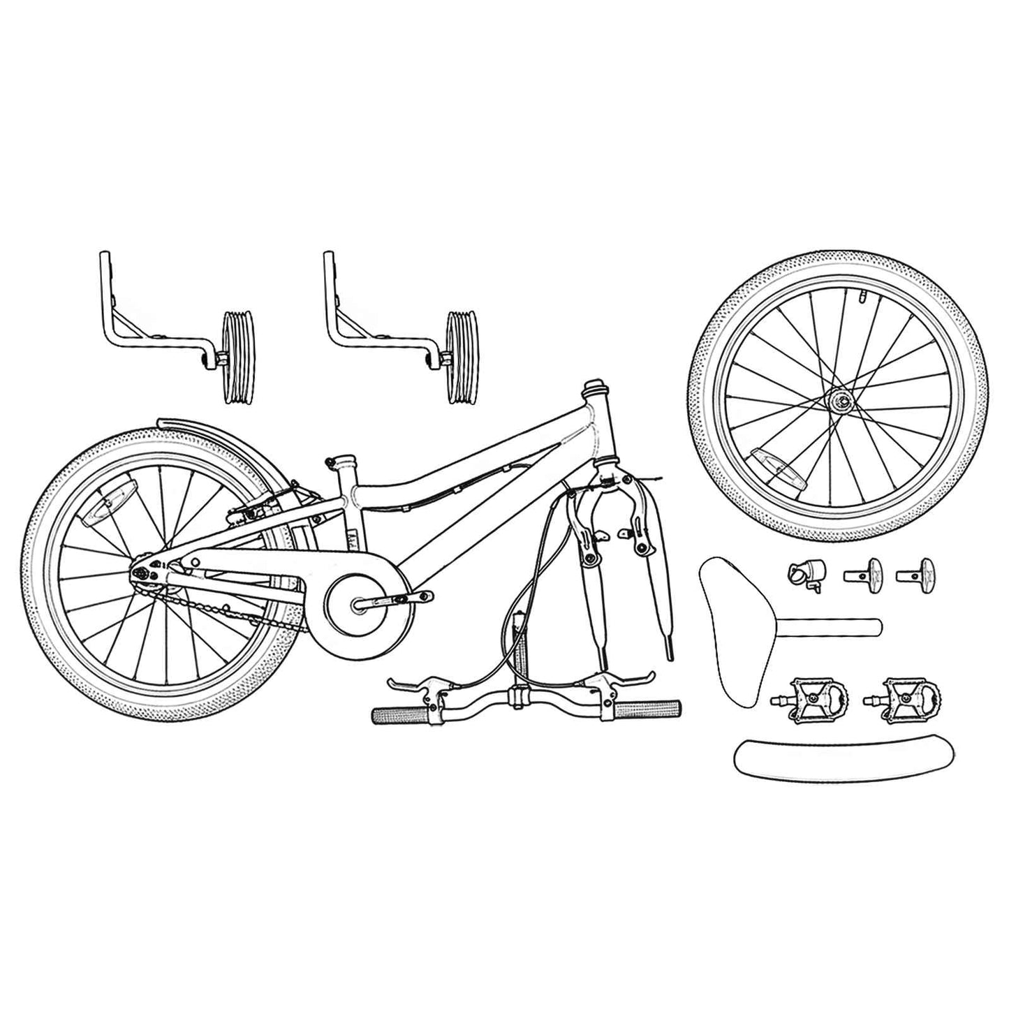 Kinderfiets 12 Inch voor 2-4 jaar oud Zwart is nu te koop bij PeponiXL, paradijselijk wonen!