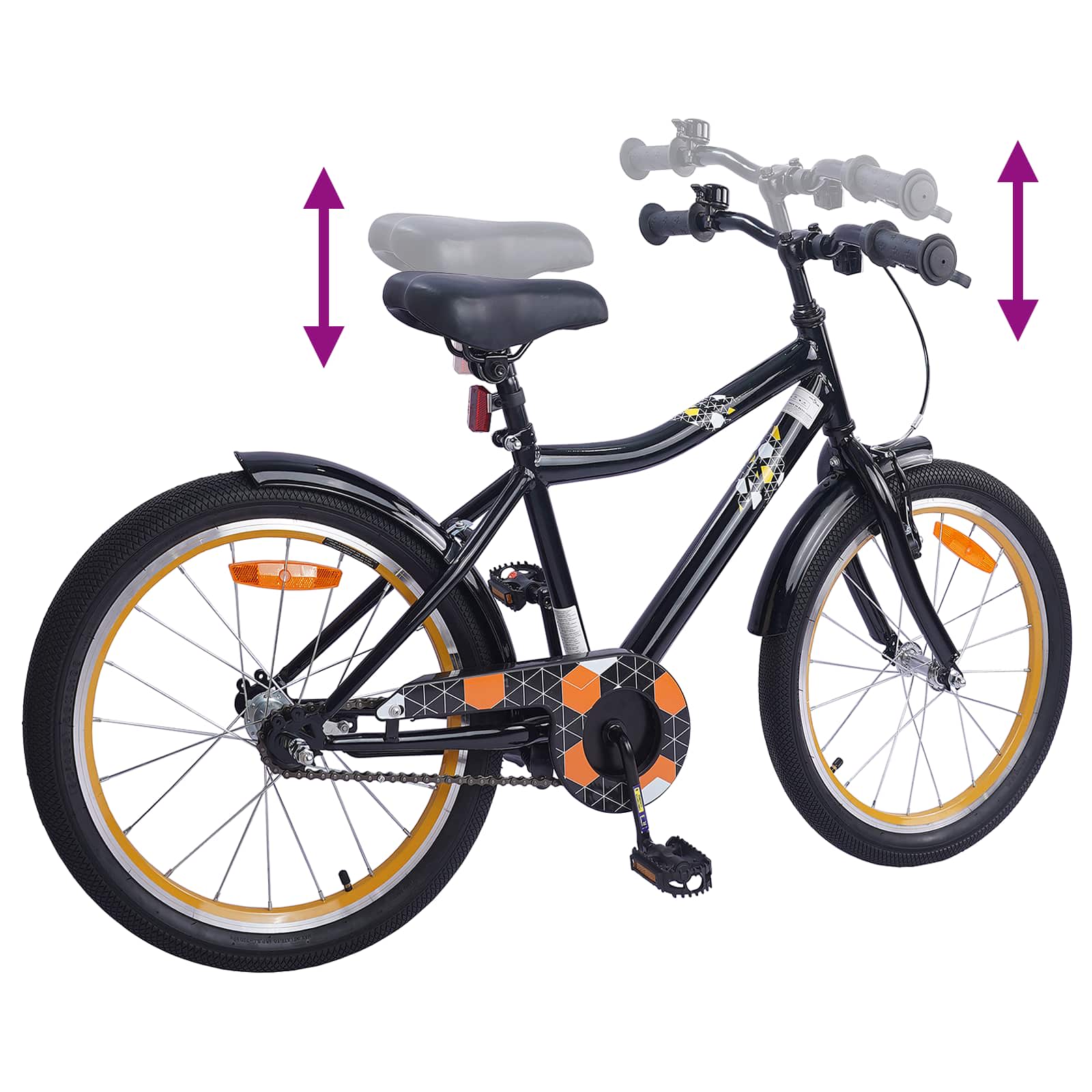 Kinderfiets 18 Inch voor 5-7 jaar Zwart is nu te koop bij PeponiXL, paradijselijk wonen!