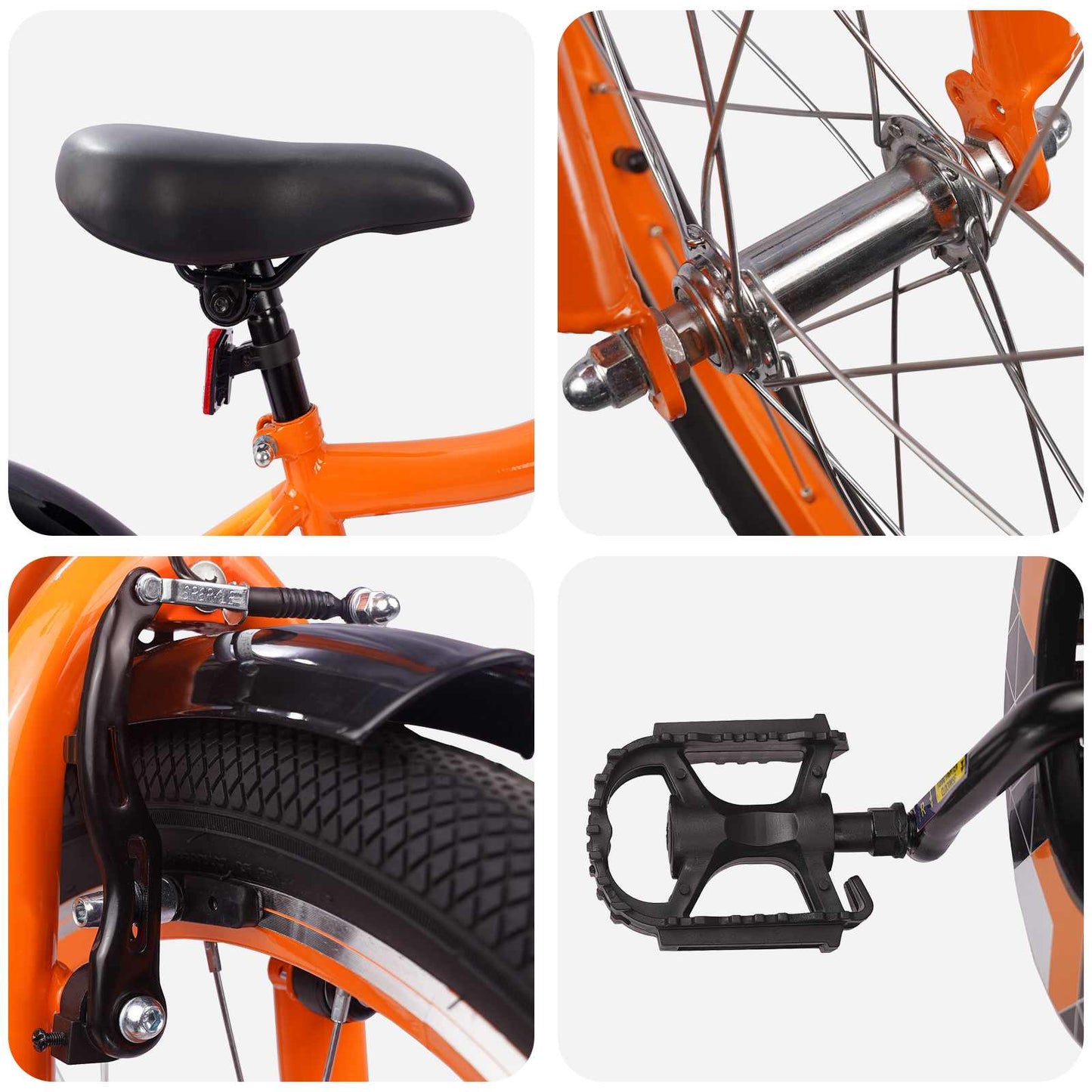 Kinderfiets 18 Inch voor 5-7 jaar Oranje is nu te koop bij PeponiXL, paradijselijk wonen!