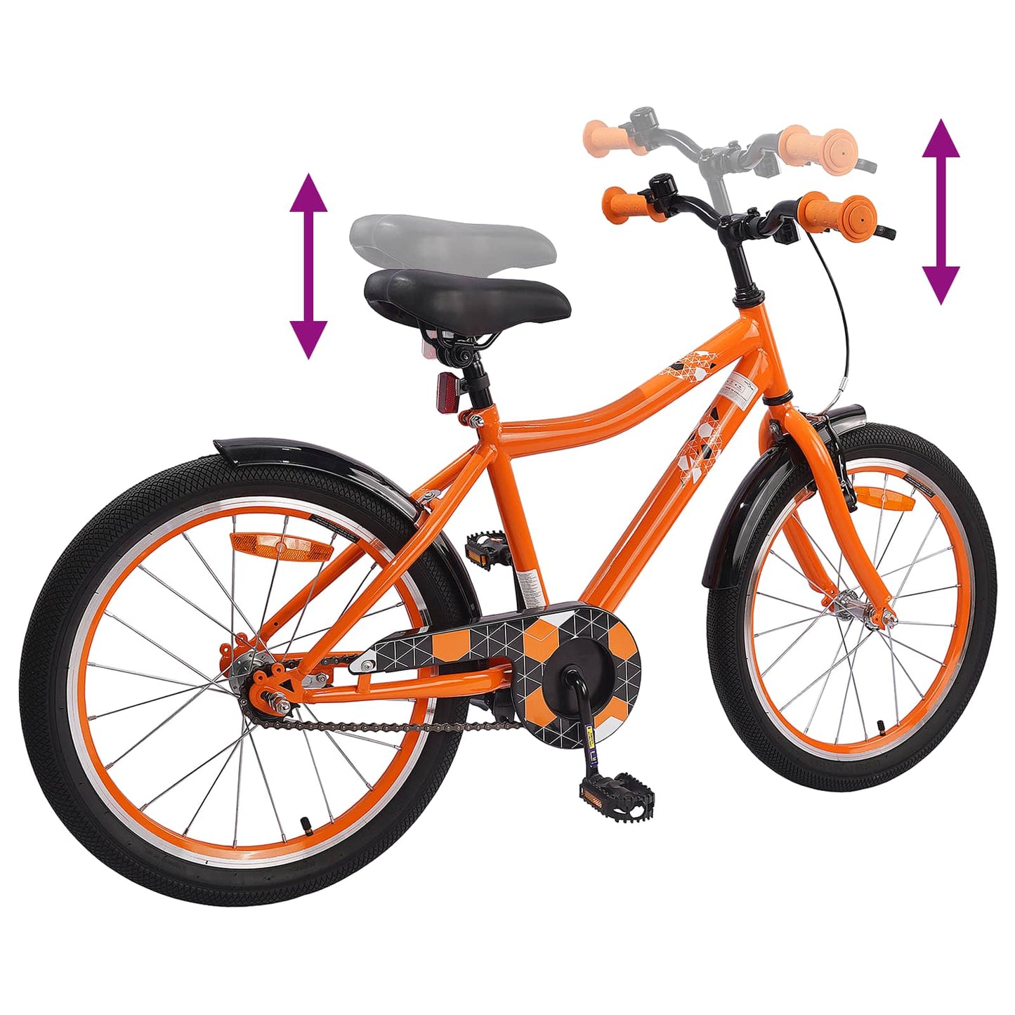 Kinderfiets 18 Inch voor 5-7 jaar Oranje is nu te koop bij PeponiXL, paradijselijk wonen!