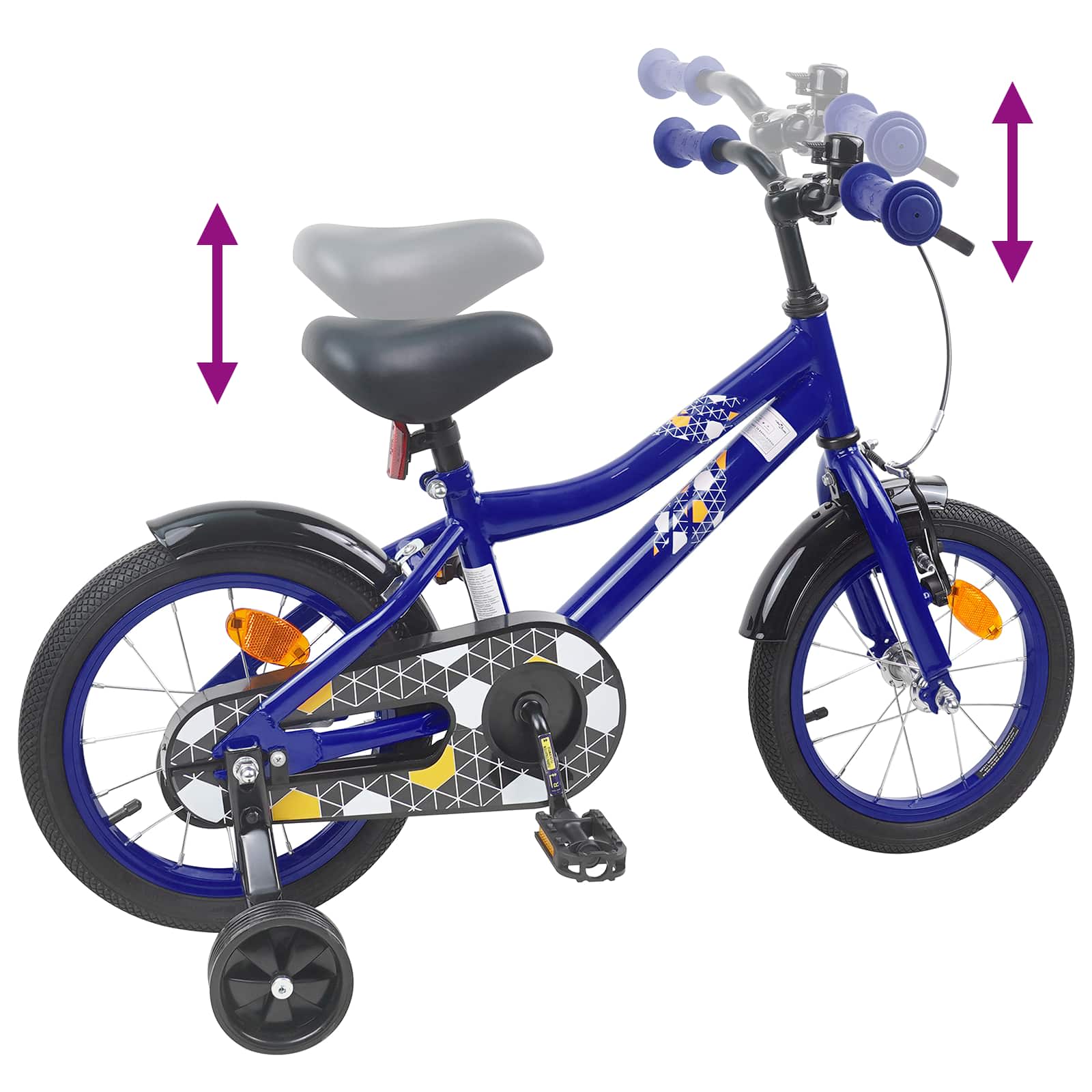Kinderfiets 16 Inch voor 4-6 jaar oud Donkerblauw is nu te koop bij PeponiXL, paradijselijk wonen!