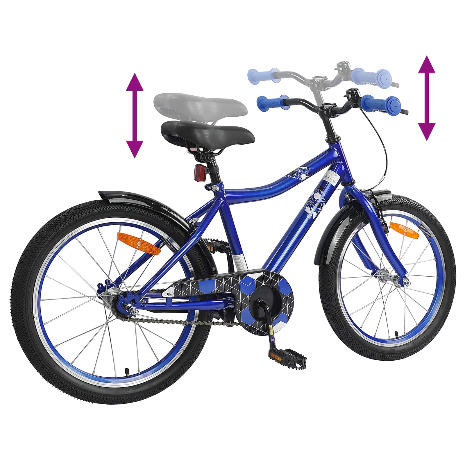 Kinderfiets 18 Inch voor 5-7 jaar Donkerblauw is nu te koop bij PeponiXL, paradijselijk wonen!