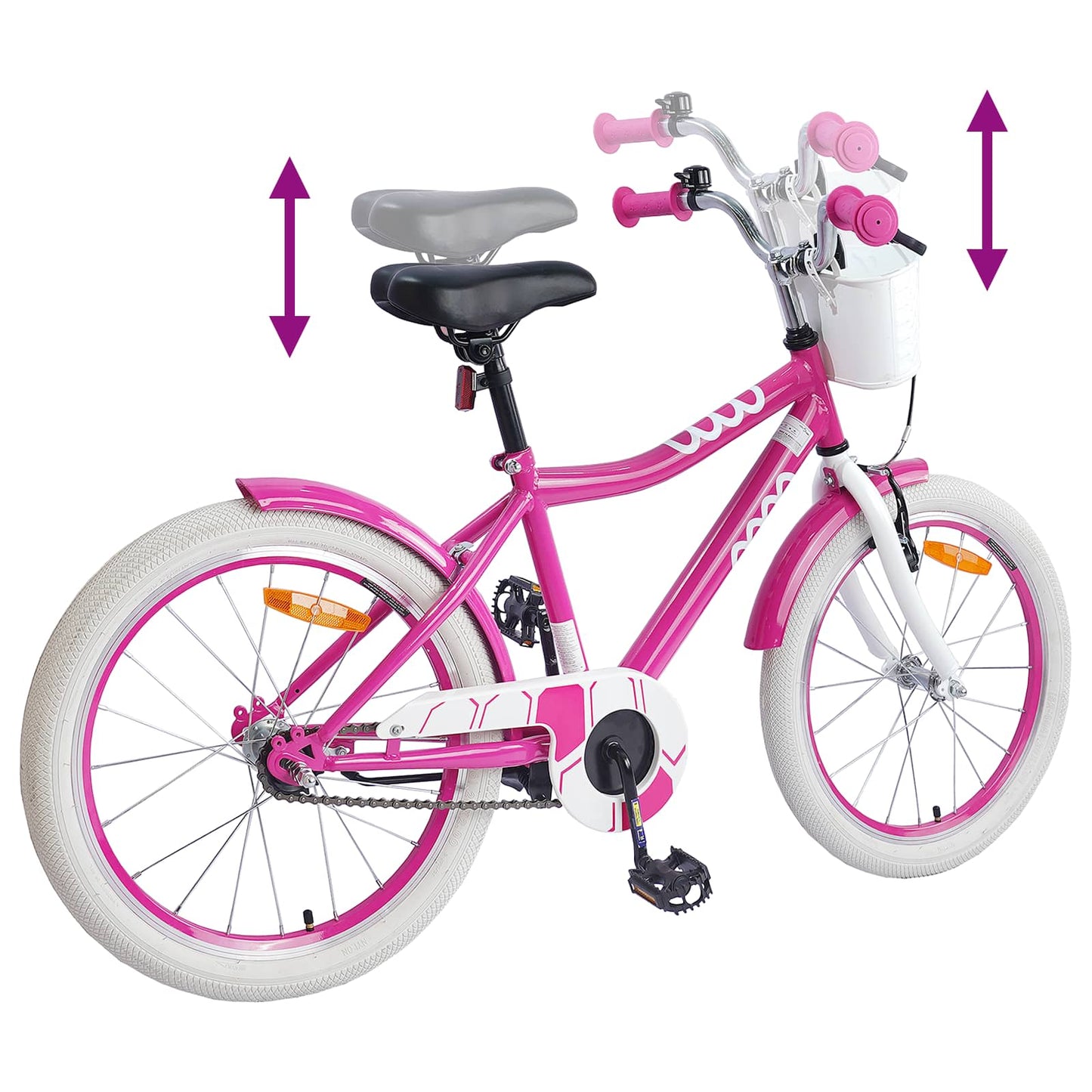 Kinderfiets 18 Inch voor 5-7 jaar Roze is nu te koop bij PeponiXL, paradijselijk wonen!