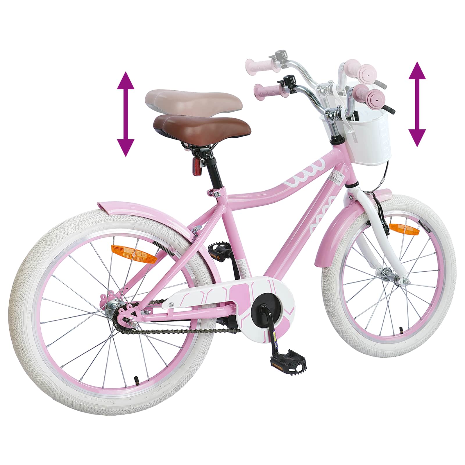 Kinderfiets 18 Inch voor 5-7 jaar Lichtroze is nu te koop bij PeponiXL, paradijselijk wonen!