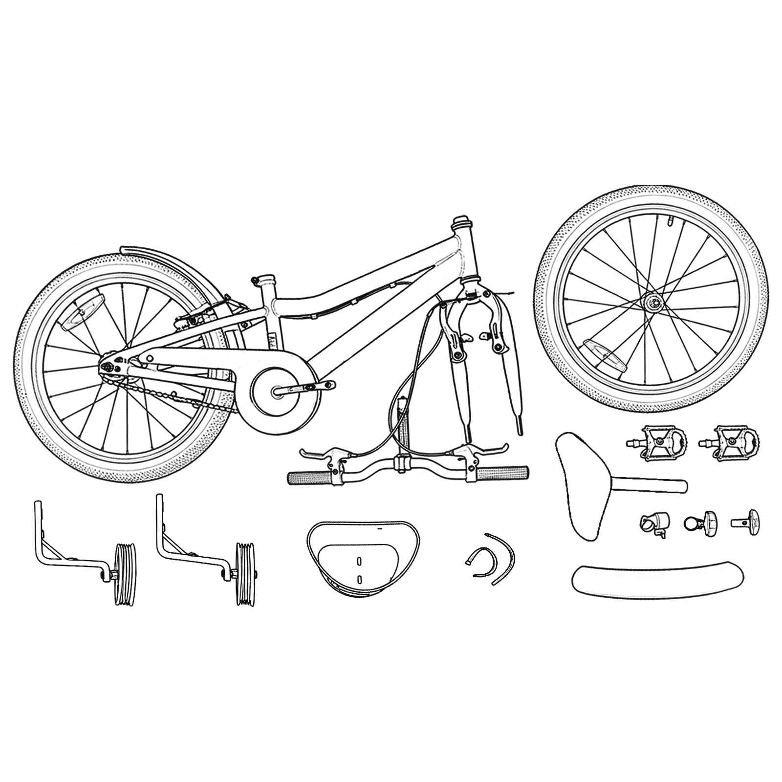 Kinderfiets 14 Inch voor 3-5 jaar oud Wit is nu te koop bij PeponiXL, paradijselijk wonen!