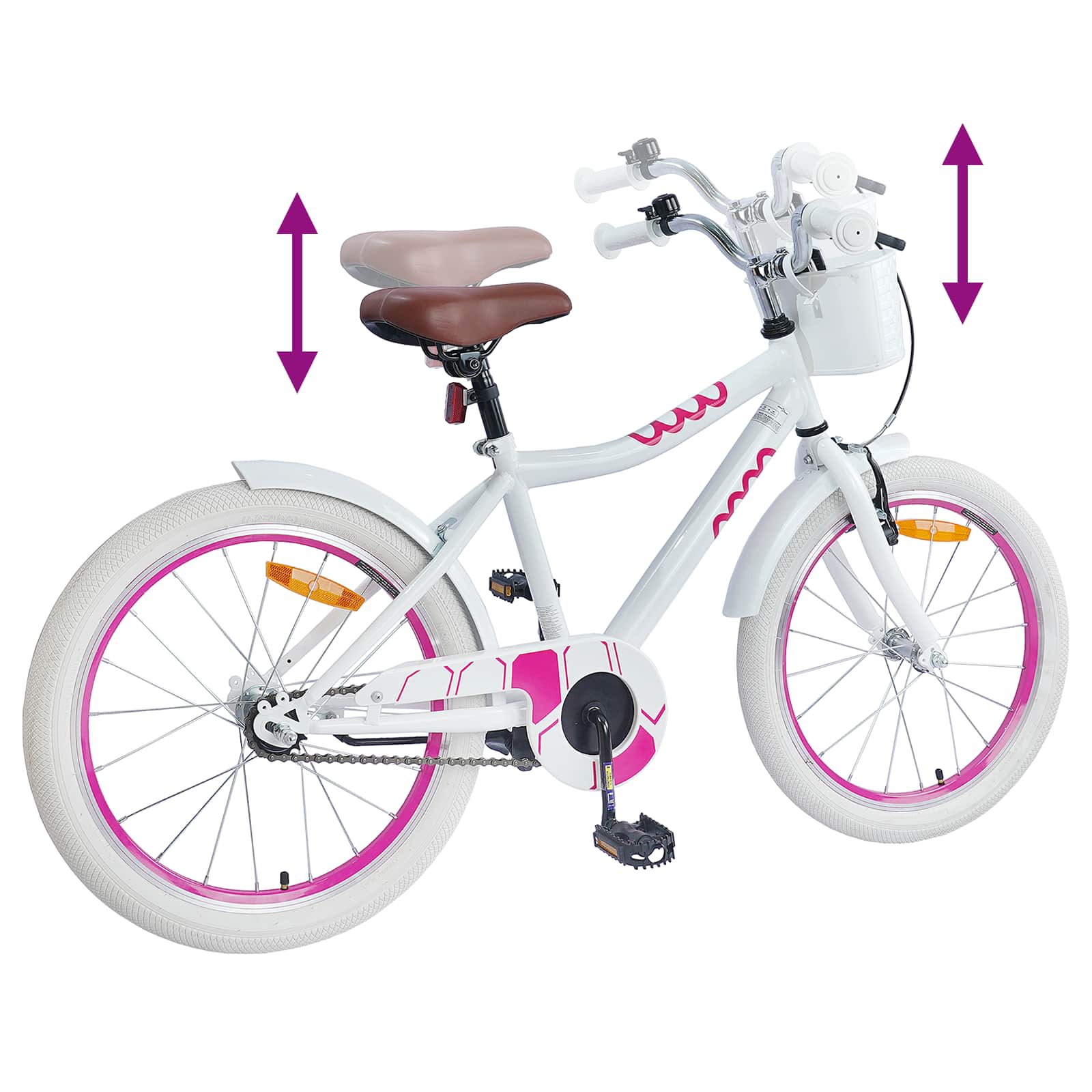 Kinderfiets 18 Inch voor 5-7 jaar Wit is nu te koop bij PeponiXL, paradijselijk wonen!