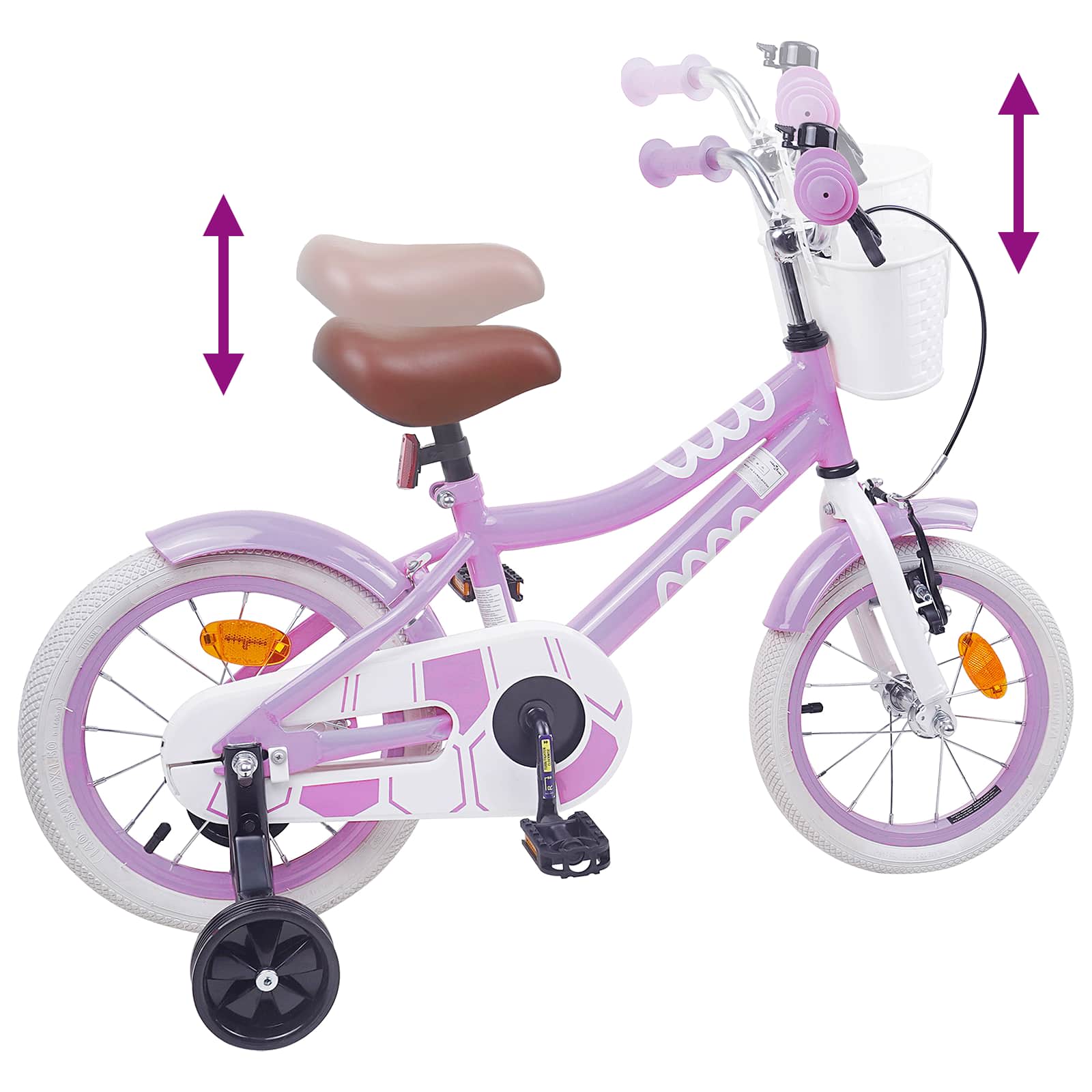 Kinderfiets 14 Inch voor 3-5 jaar oud Paars is nu te koop bij PeponiXL, paradijselijk wonen!