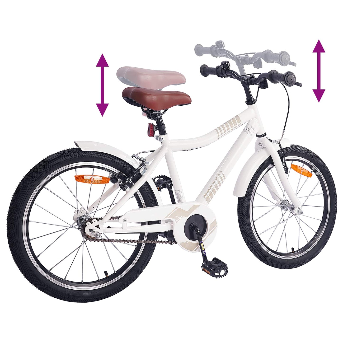 Kinderfiets 18 Inch voor 5-7 jaar wit is nu te koop bij PeponiXL, paradijselijk wonen!