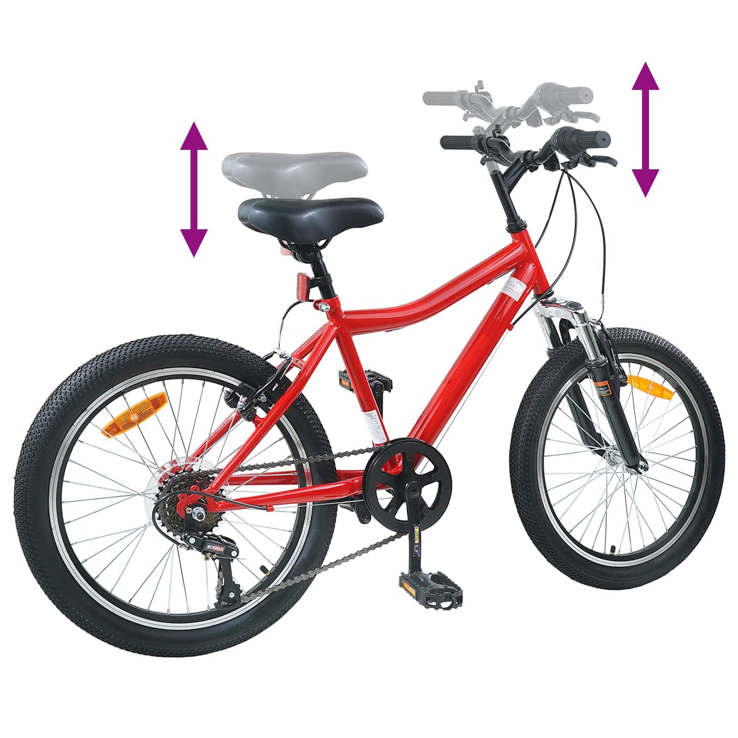 Kinderfiets 20 Inch 6-Speed voor 6-11 jaar oud Rood is nu te koop bij PeponiXL, paradijselijk wonen!