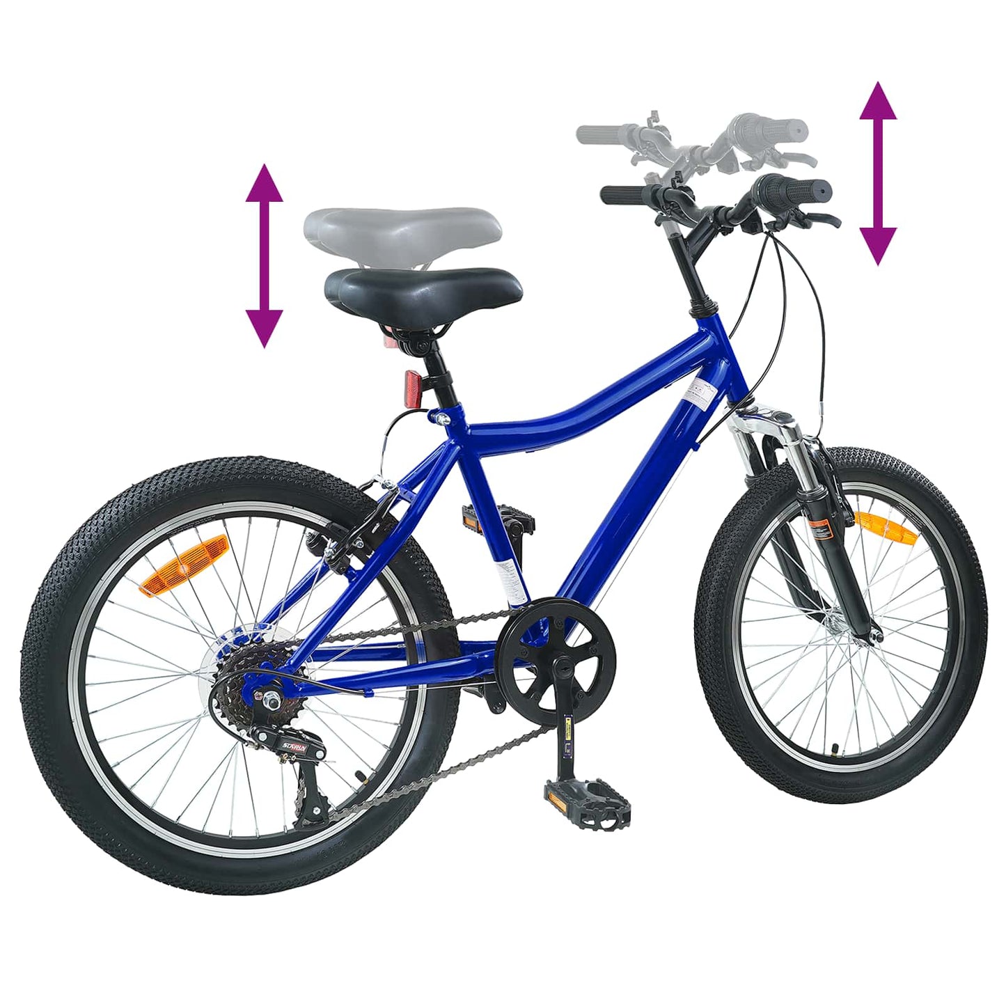 Kinderfiets 20 Inch 6-Speed voor 6-11 jaar oud Donkerblauw is nu te koop bij PeponiXL, paradijselijk wonen!