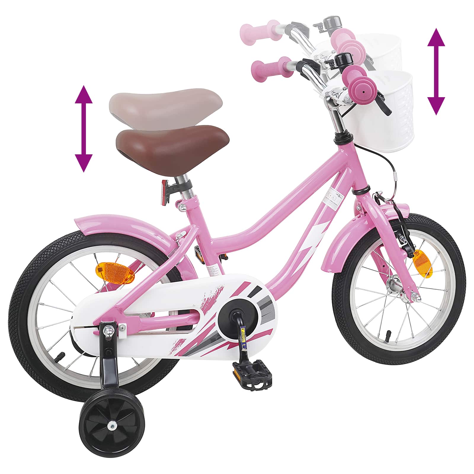 Kinderfiets 16 Inch voor 4-6 jaar oud Lichtroze is nu te koop bij PeponiXL, paradijselijk wonen!