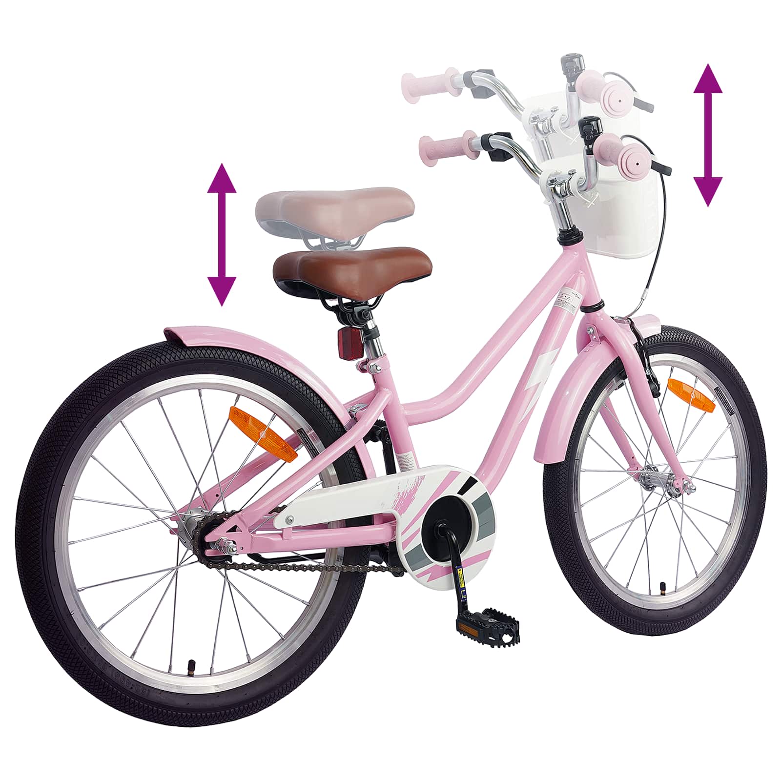 Kinderfiets 18 Inch voor 5-7 jaar oud Lichtroze is nu te koop bij PeponiXL, paradijselijk wonen!
