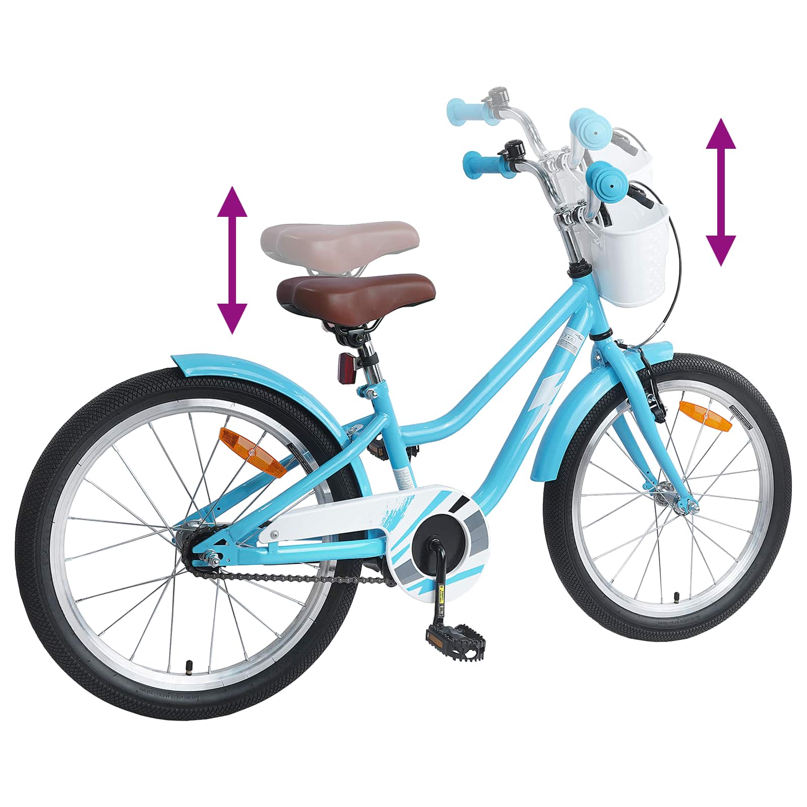 Kinderfiets 18 Inch voor 5-7 jaar Lichtblauw is nu te koop bij PeponiXL, paradijselijk wonen!