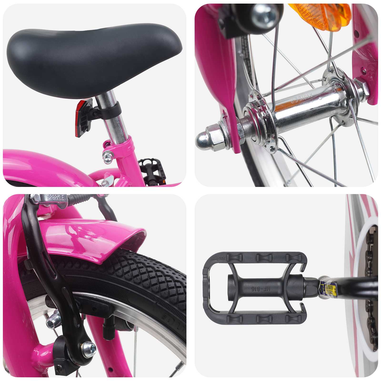 Kinderfiets 14 Inch voor 3-5 jaar oud Donkerroze is nu te koop bij PeponiXL, paradijselijk wonen!