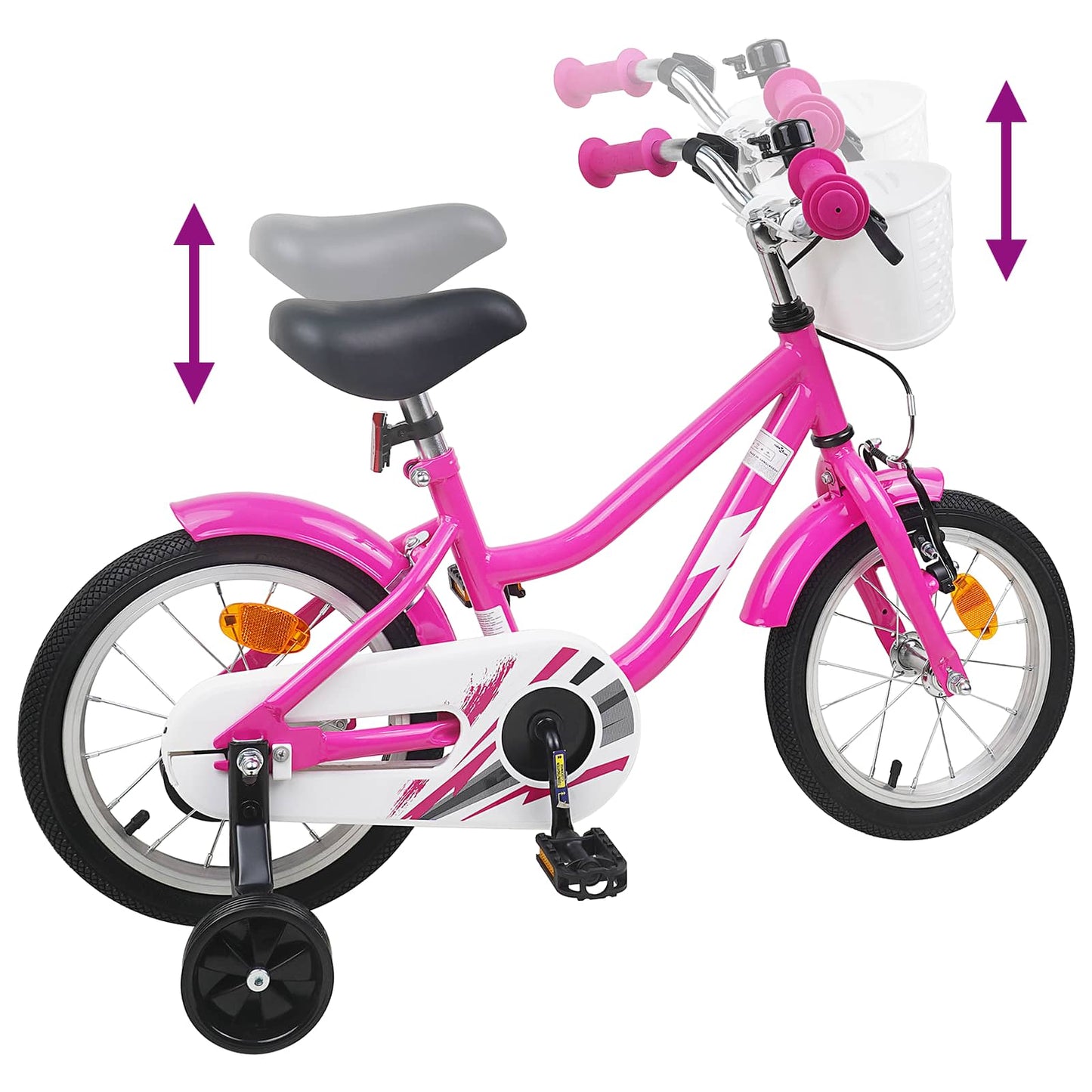 Kinderfiets 14 Inch voor 3-5 jaar oud Donkerroze is nu te koop bij PeponiXL, paradijselijk wonen!