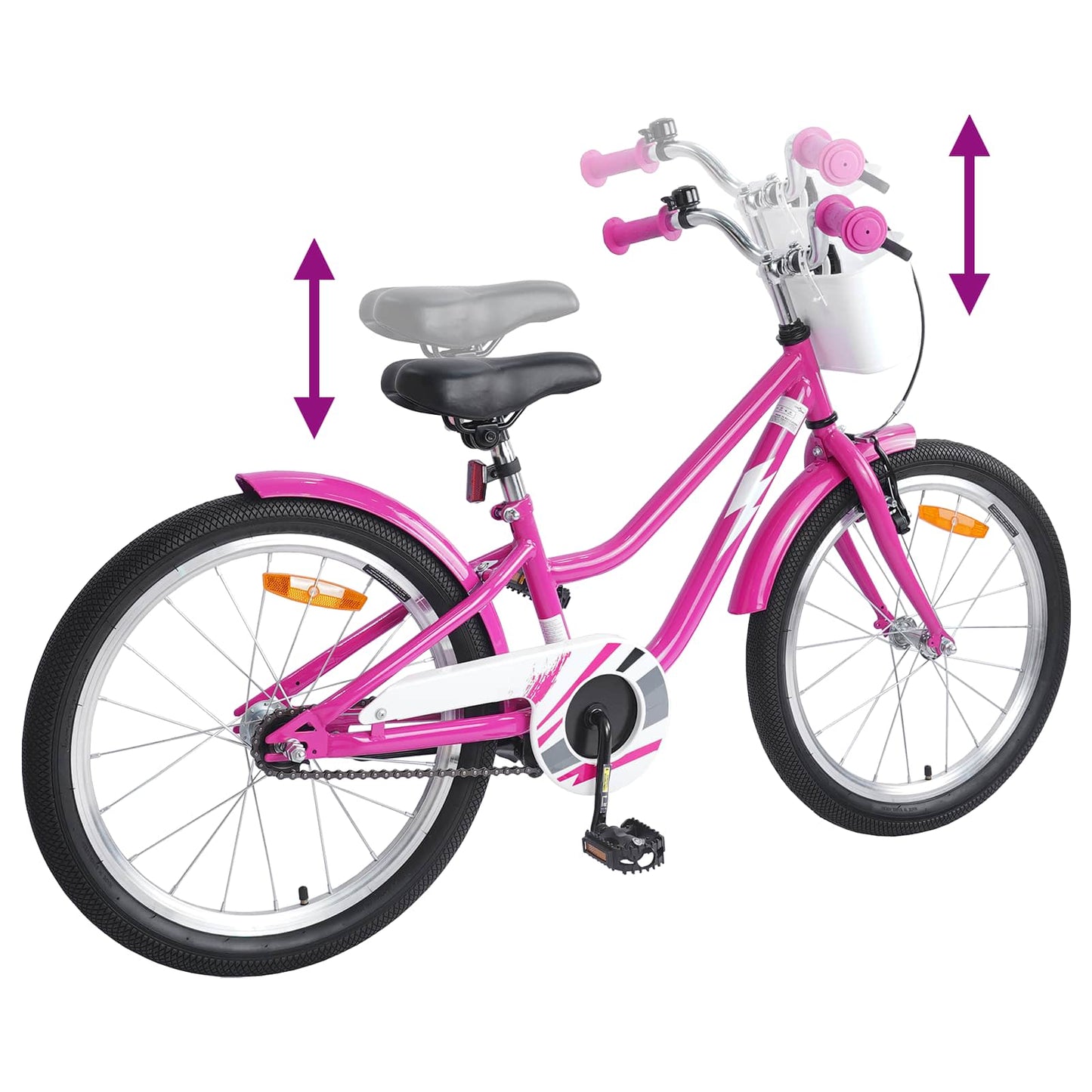 Kinderfiets 18 Inch voor 5-7 jaar Donkerroze is nu te koop bij PeponiXL, paradijselijk wonen!