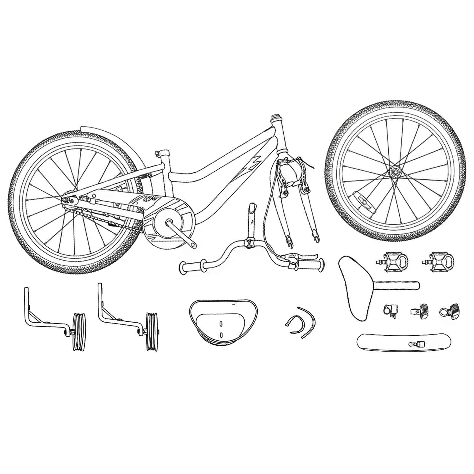 Kinderfiets 14 Inch voor 3-5 jaar oud Wit is nu te koop bij PeponiXL, paradijselijk wonen!
