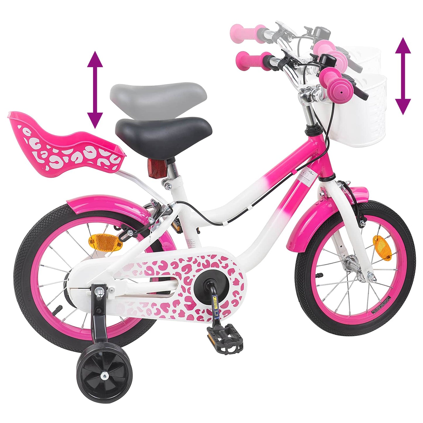 Kinderfiets Met Zijwieltjes 14 Inch voor 3-5 jaar oud Roze is nu te koop bij PeponiXL, paradijselijk wonen!