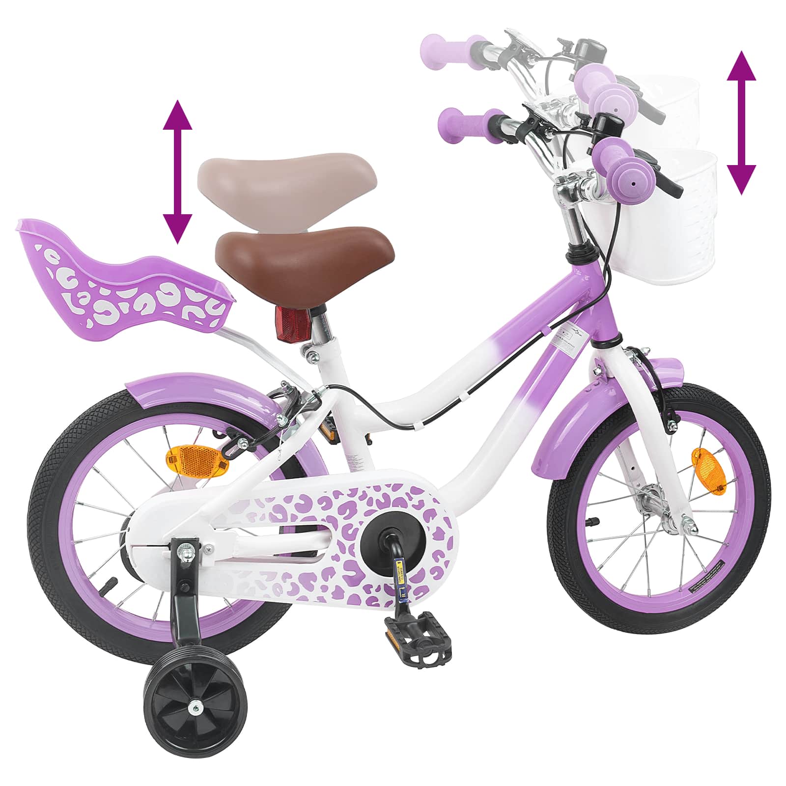 Kinderfiets Met Zijwieltjes 16 Inch voor 4-6 jaar oud Paars is nu te koop bij PeponiXL, paradijselijk wonen!