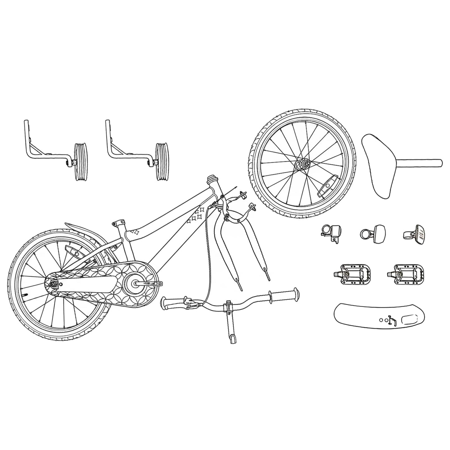 Kinderfiets 14 Inch voor 3-5 jaar oud Zwart is nu te koop bij PeponiXL, paradijselijk wonen!