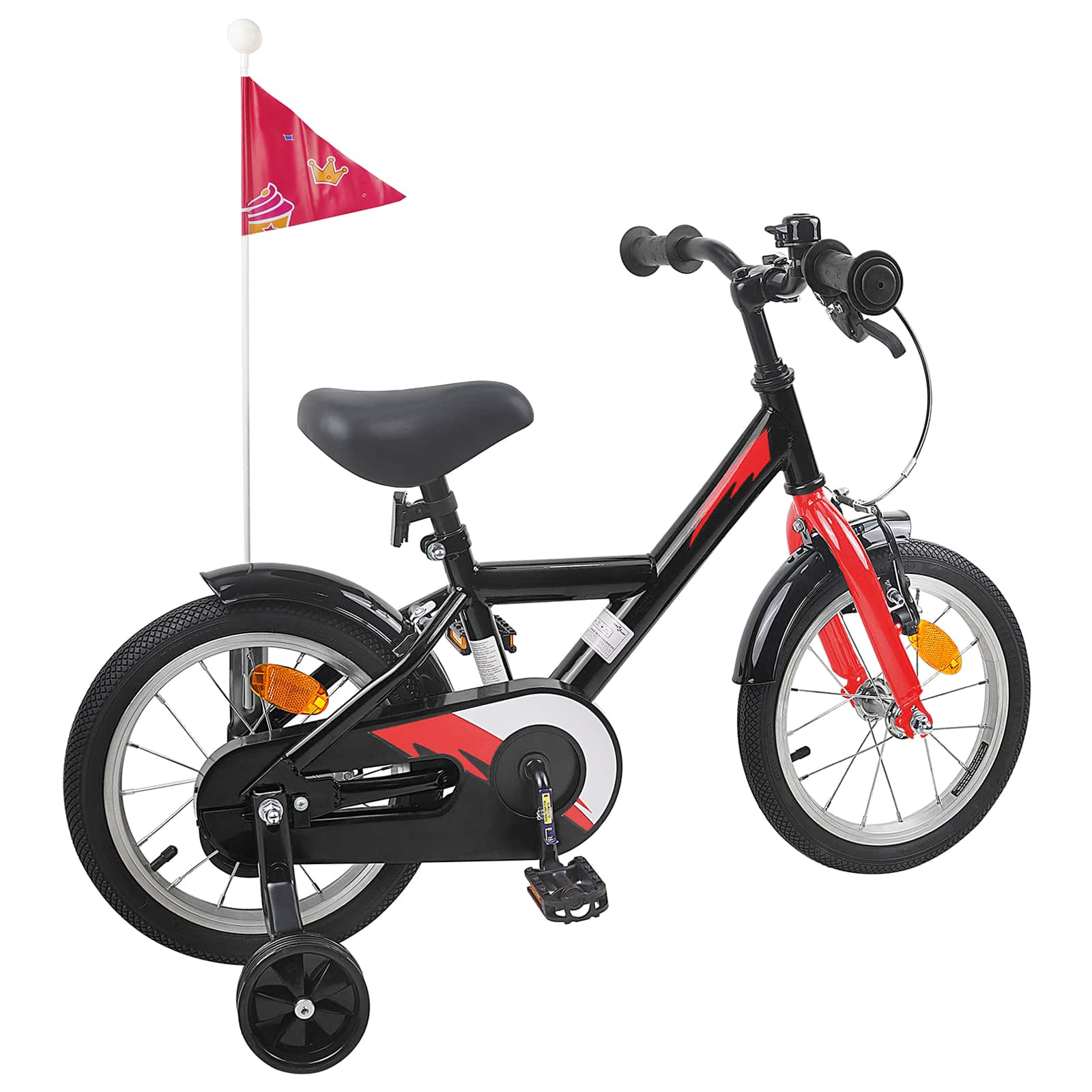 Kinderfiets 16 Inch voor 4-6 jaar oud Zwart is nu te koop bij PeponiXL, paradijselijk wonen!