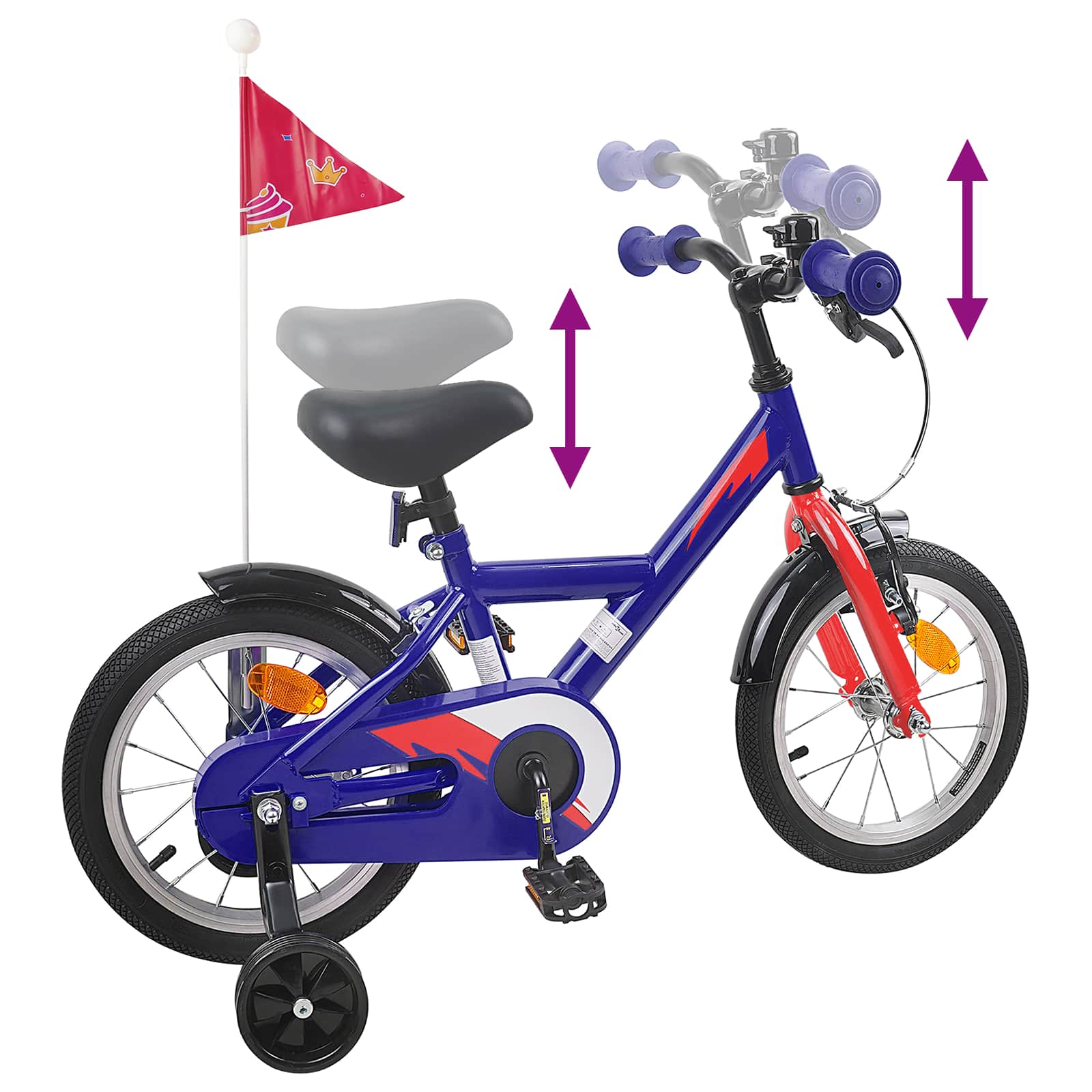 Kinderfiets 16 Inch voor 4-6 jaar oud Donkerblauw is nu te koop bij PeponiXL, paradijselijk wonen!