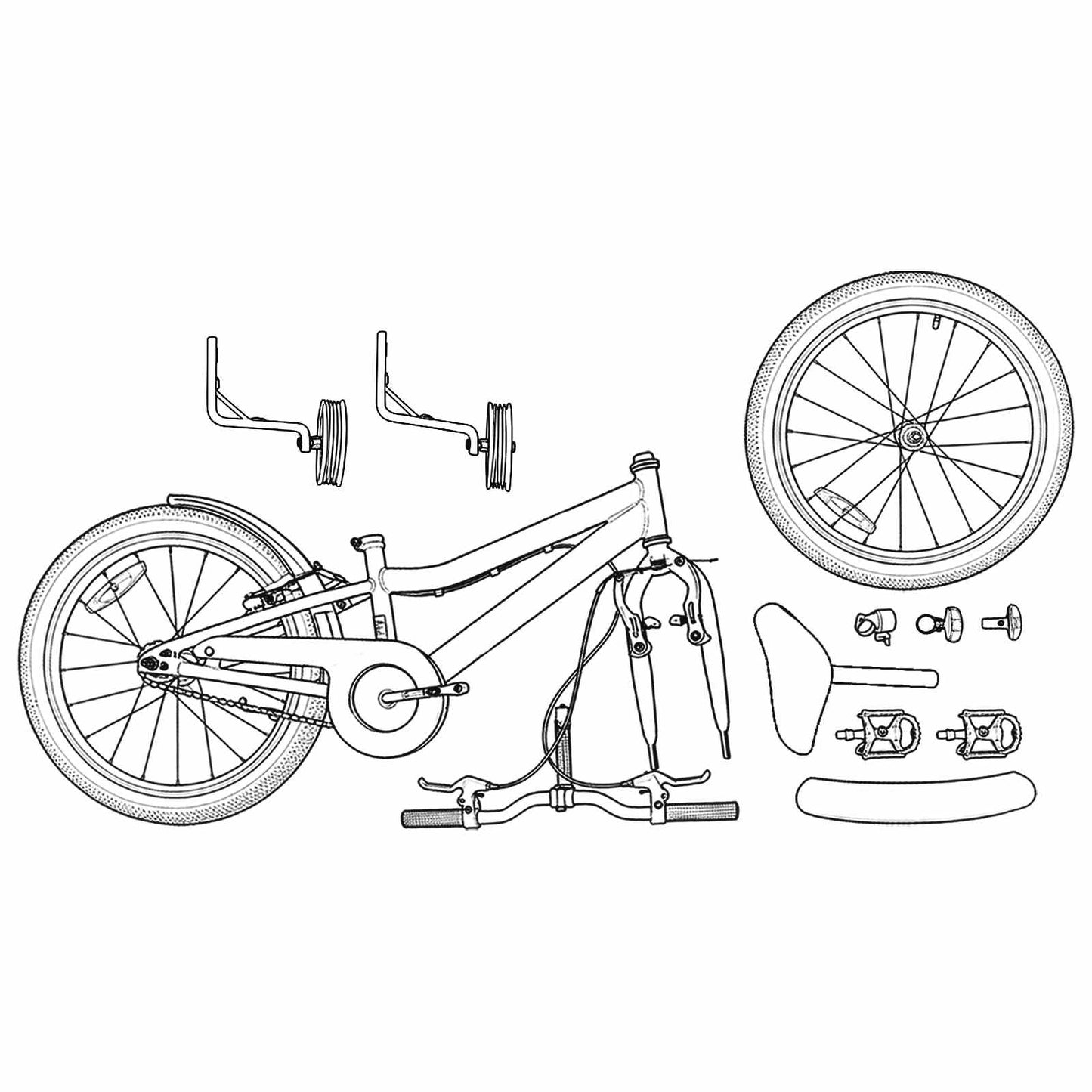 Kinderfiets 16 Inch voor 4-6 jaar oud Wit is nu te koop bij PeponiXL, paradijselijk wonen!