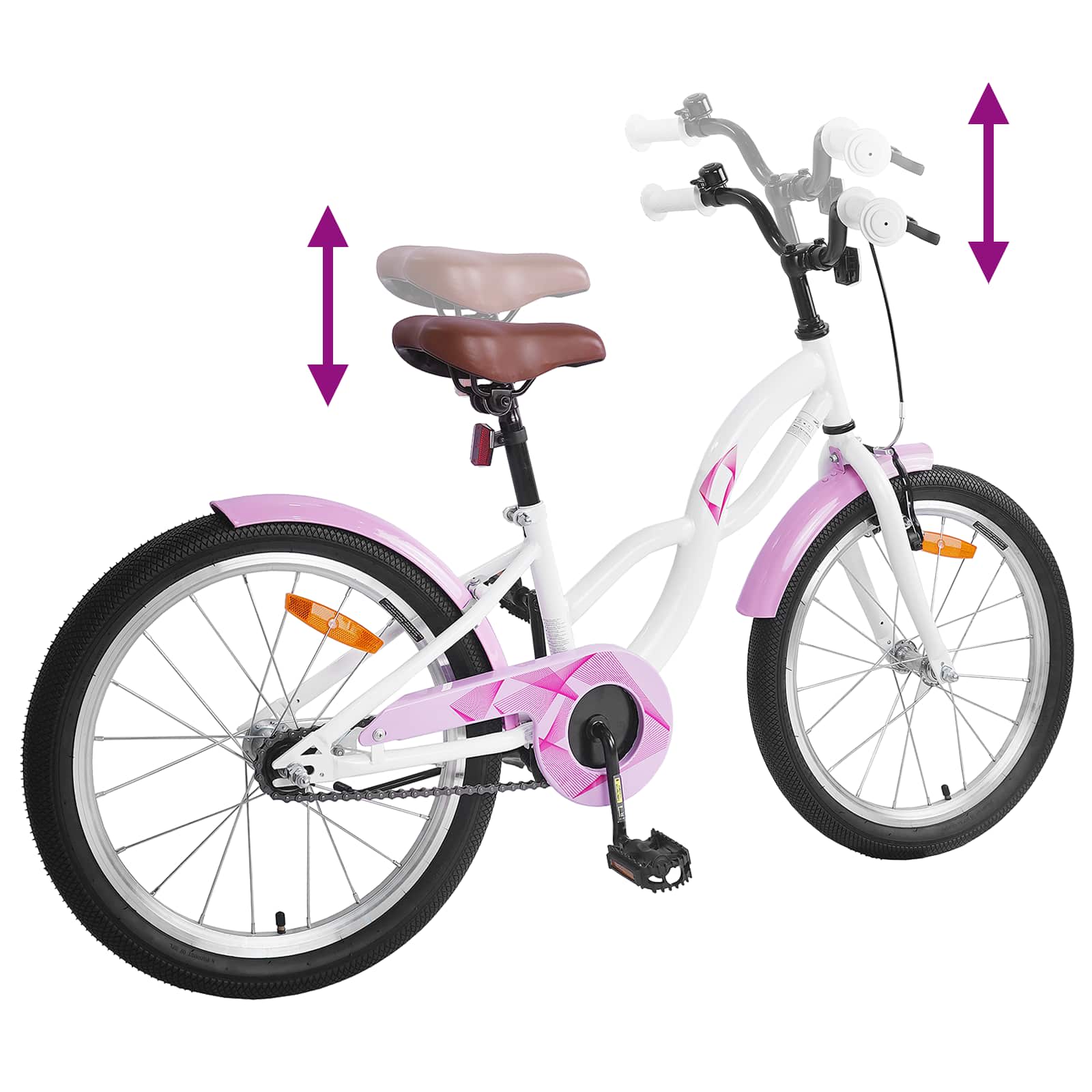Kinderfiets 18 Inch voor 5-7 jaar Wit is nu te koop bij PeponiXL, paradijselijk wonen!