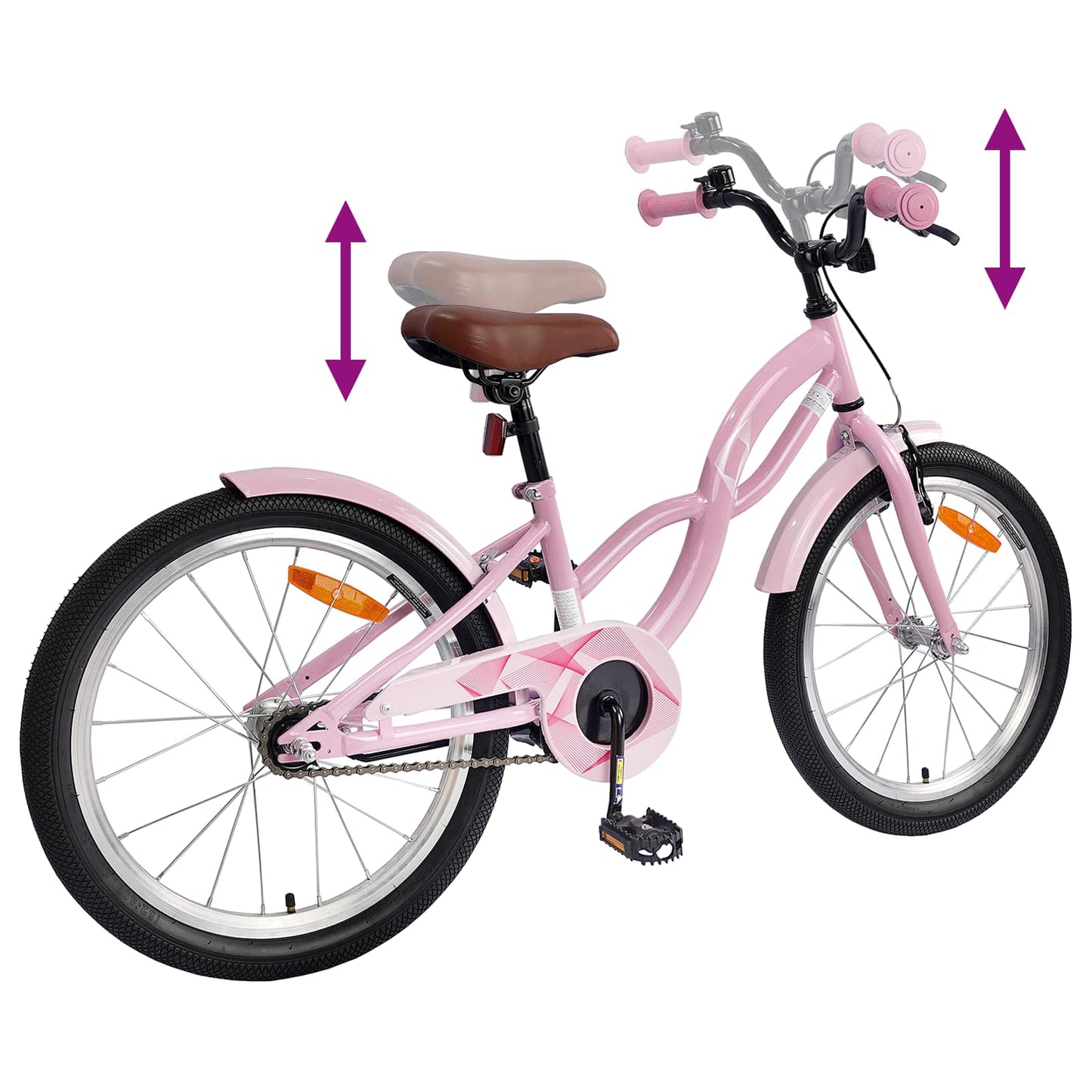 Kinderfiets 18 Inch voor 5-7 jaar Lichtroze is nu te koop bij PeponiXL, paradijselijk wonen!