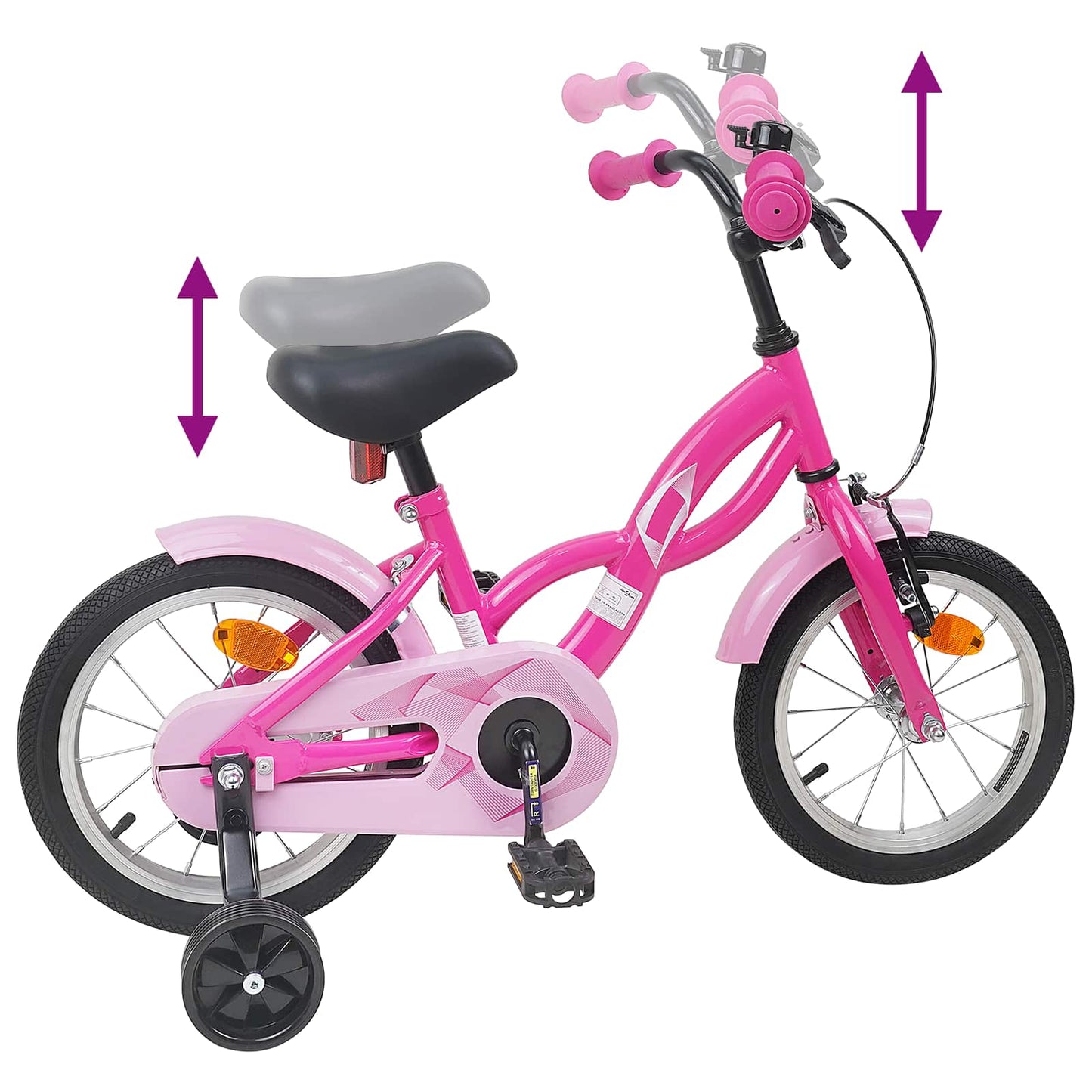 Kinderfiets 12 Inch voor 2-4 jaar oud Donkerroze is nu te koop bij PeponiXL, paradijselijk wonen!