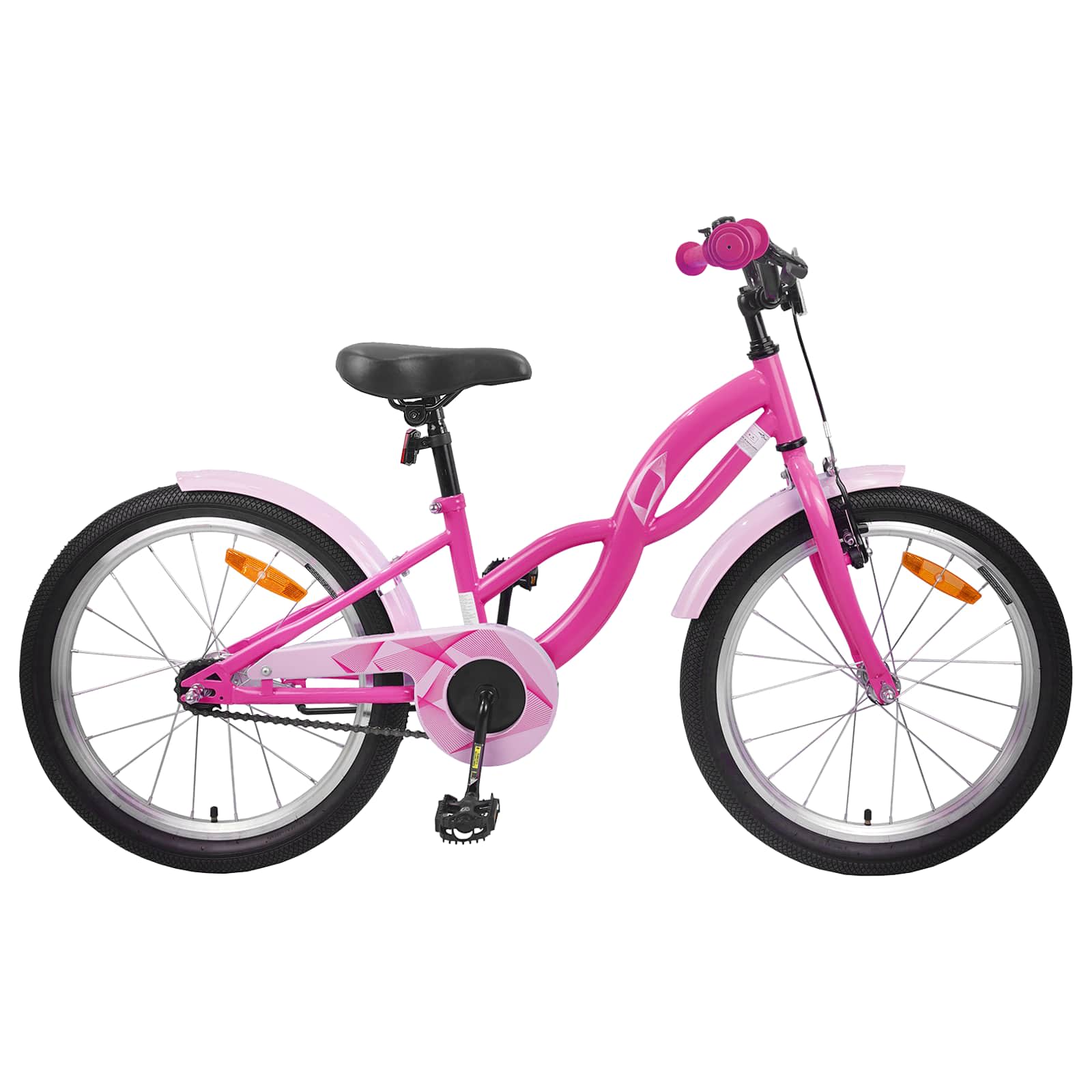 Kinderfiets 18 Inch voor 5-7 jaar Donkerroze is nu te koop bij PeponiXL, paradijselijk wonen!