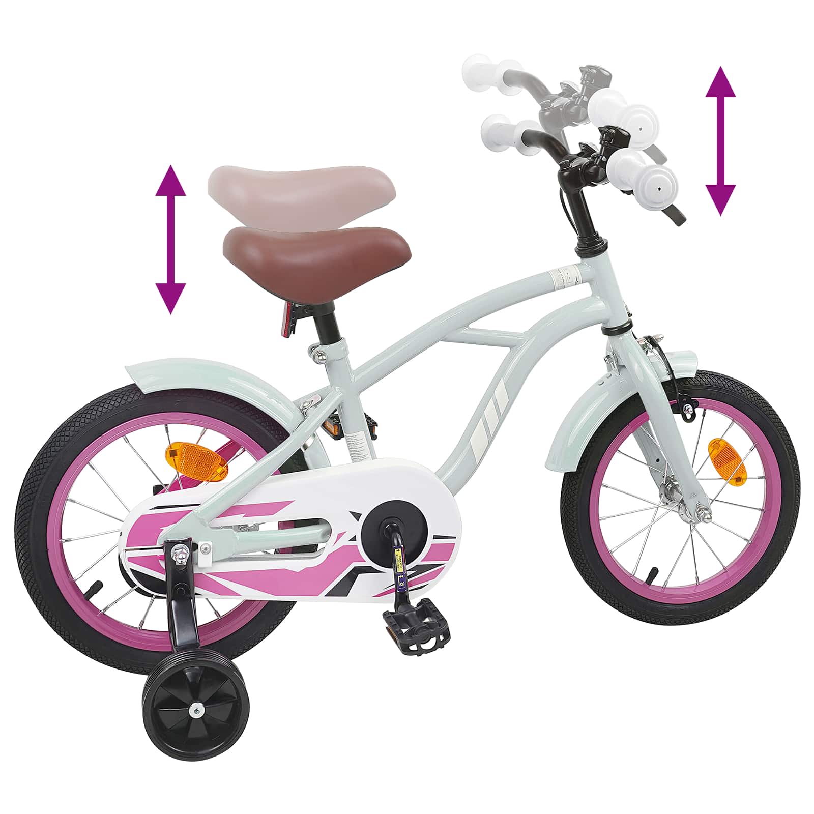 Kinderfiets 14 Inch voor 3-5 jaar oud Lichtgroen is nu te koop bij PeponiXL, paradijselijk wonen!