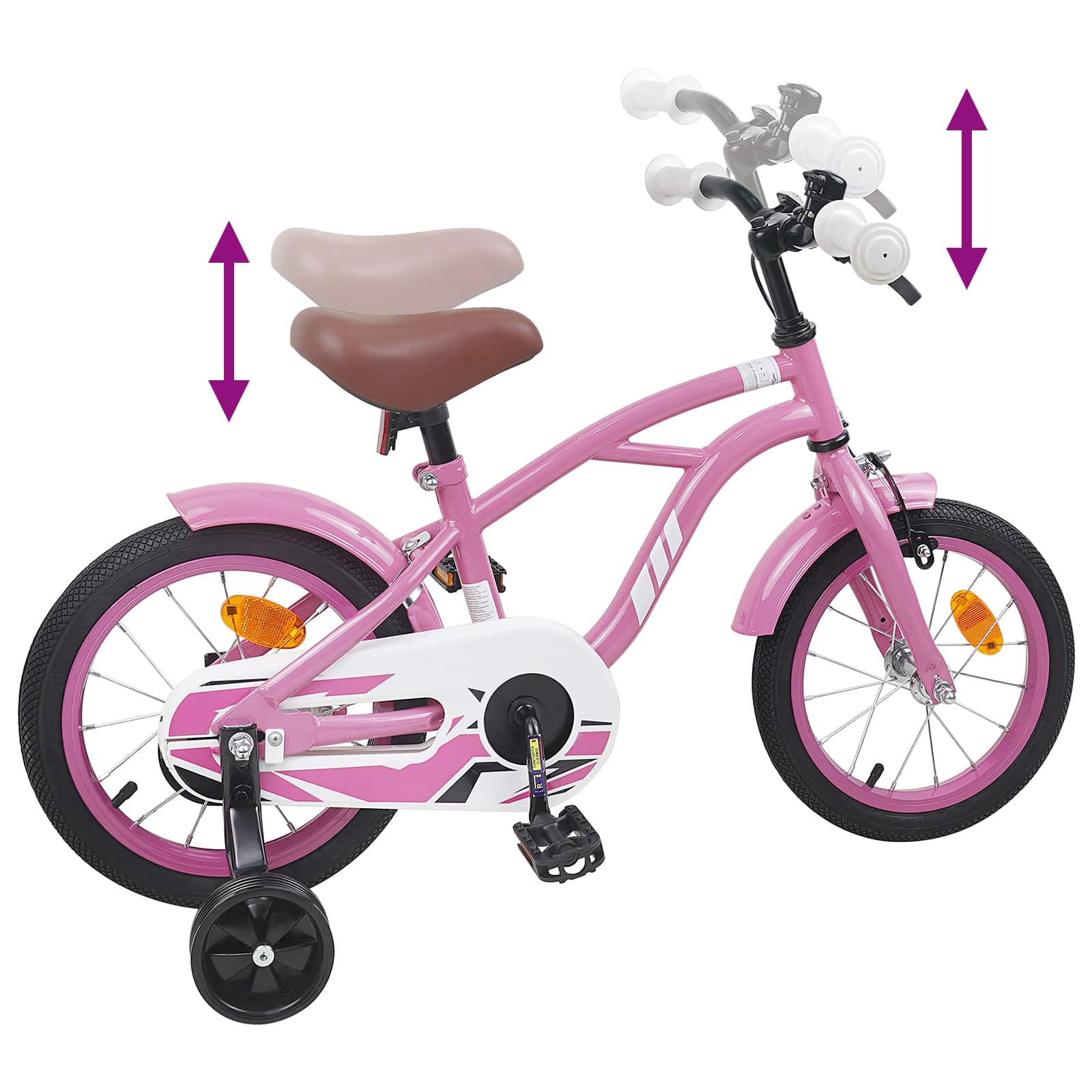 Kinderfiets 14 Inch voor 3-5 jaar oud Lichtroze is nu te koop bij PeponiXL, paradijselijk wonen!