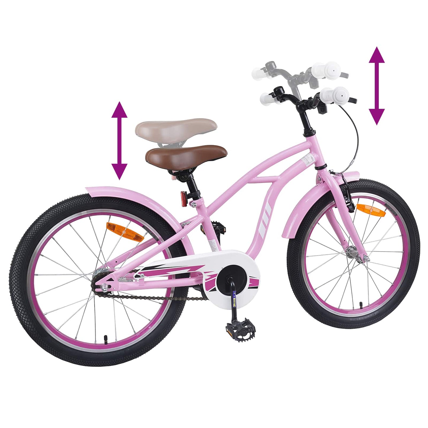 Kinderfiets 18 Inch voor 5-7 jaar Lichtroze is nu te koop bij PeponiXL, paradijselijk wonen!