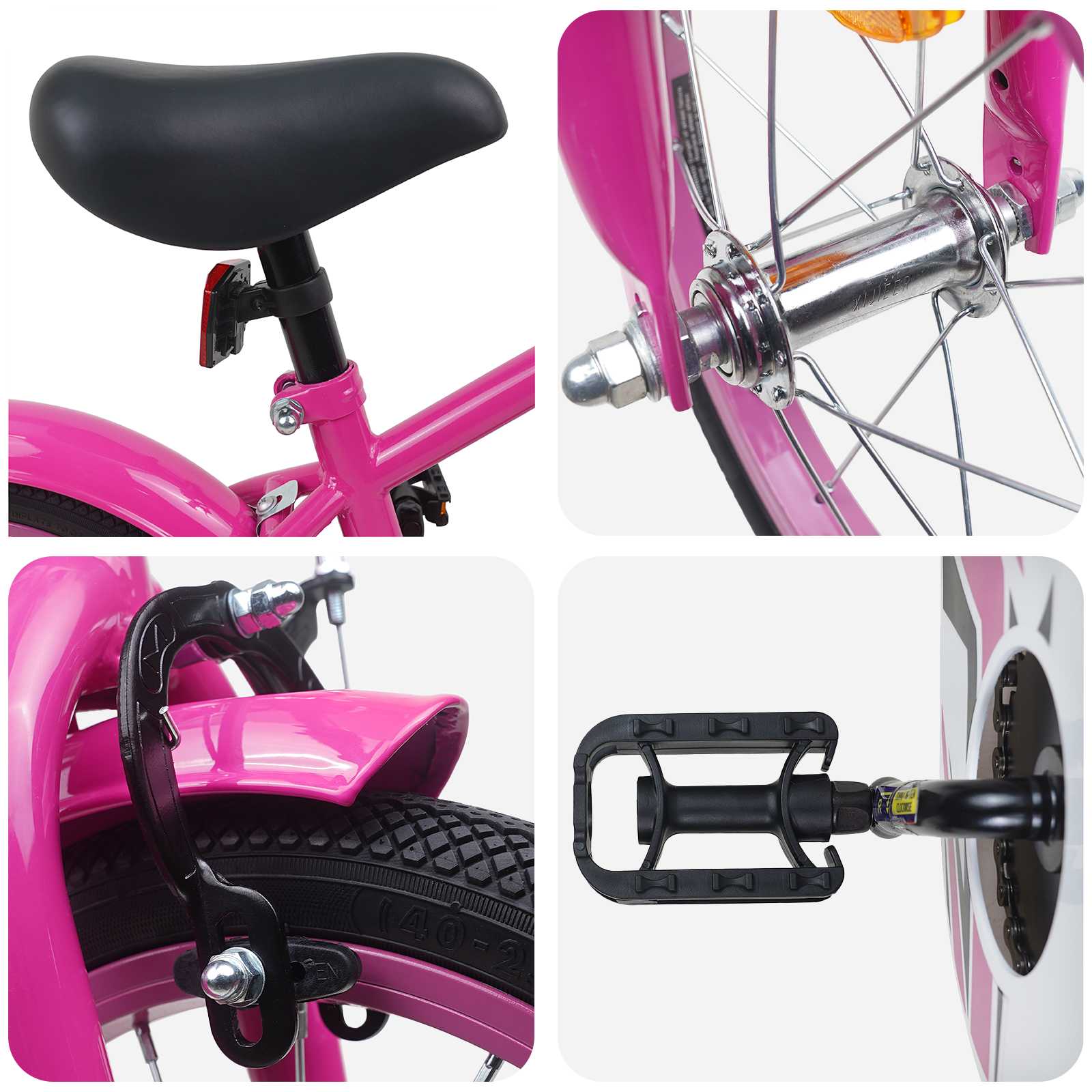 Kinderfiets 14 Inch voor 3-5 jaar oud Donkerroze is nu te koop bij PeponiXL, paradijselijk wonen!