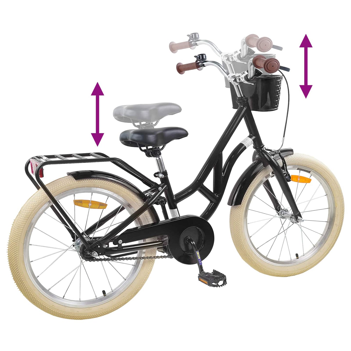 Kinderfiets 20 Inch voor 6-11 jaar oud Zwart is nu te koop bij PeponiXL, paradijselijk wonen!
