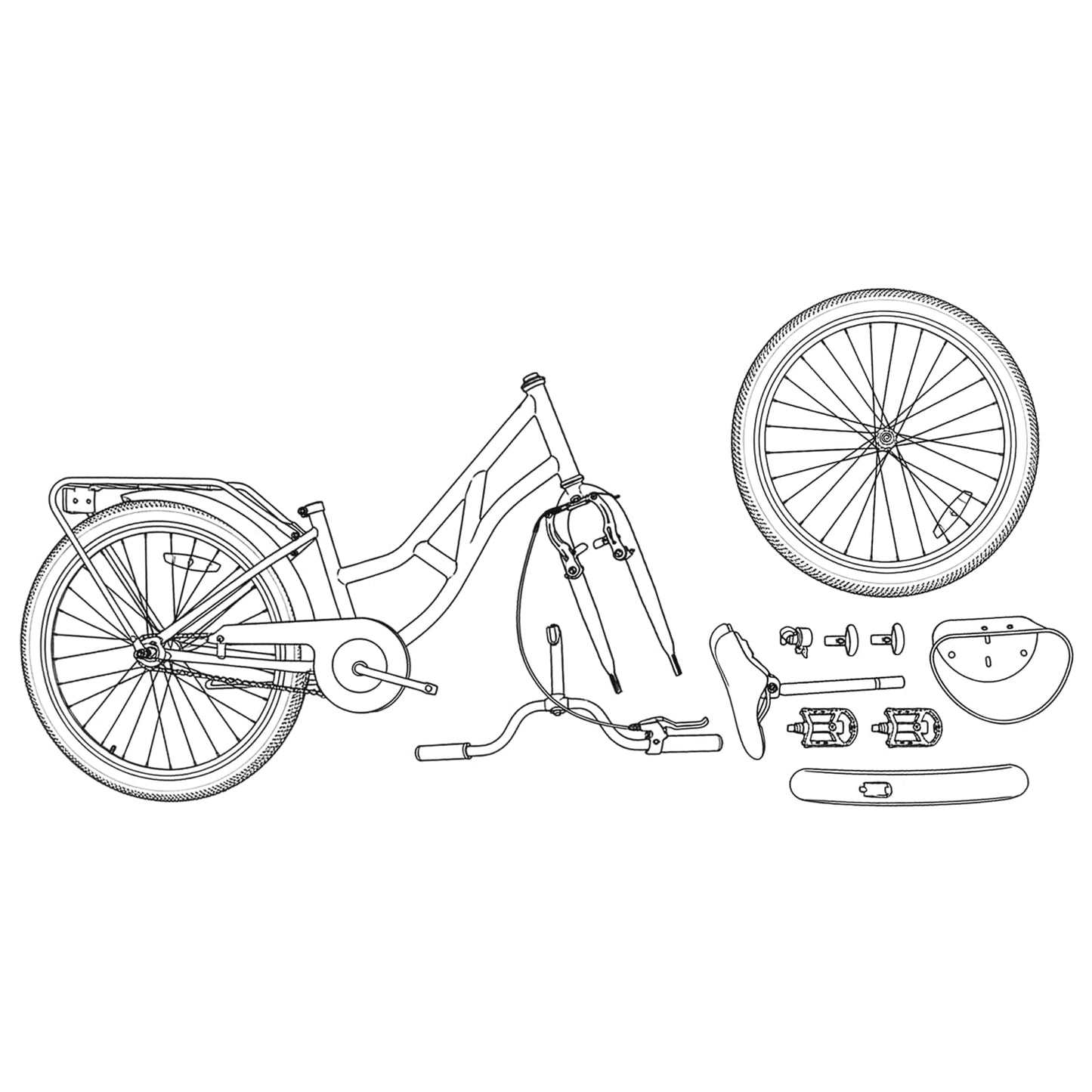 Kinderfiets 24 Inch voor 8-12 jaar oud Wit is nu te koop bij PeponiXL, paradijselijk wonen!