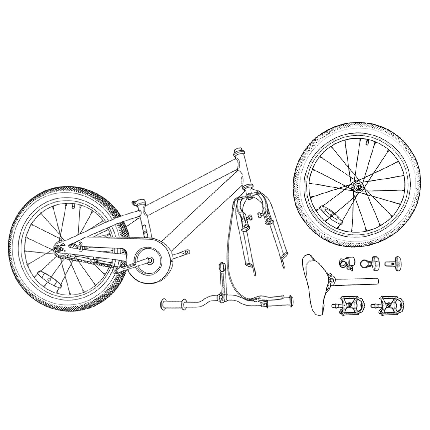 BMX Fiets 16 Inch voor 5-8 jaar oud Wit