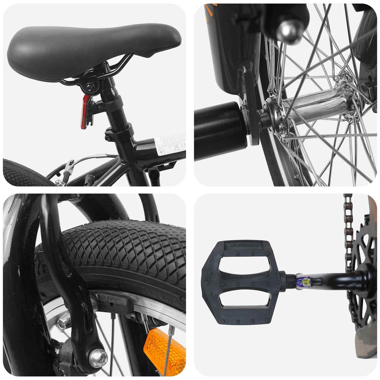 BMX Fiets 16 Inch voor 5-8 jaar oud Zwart