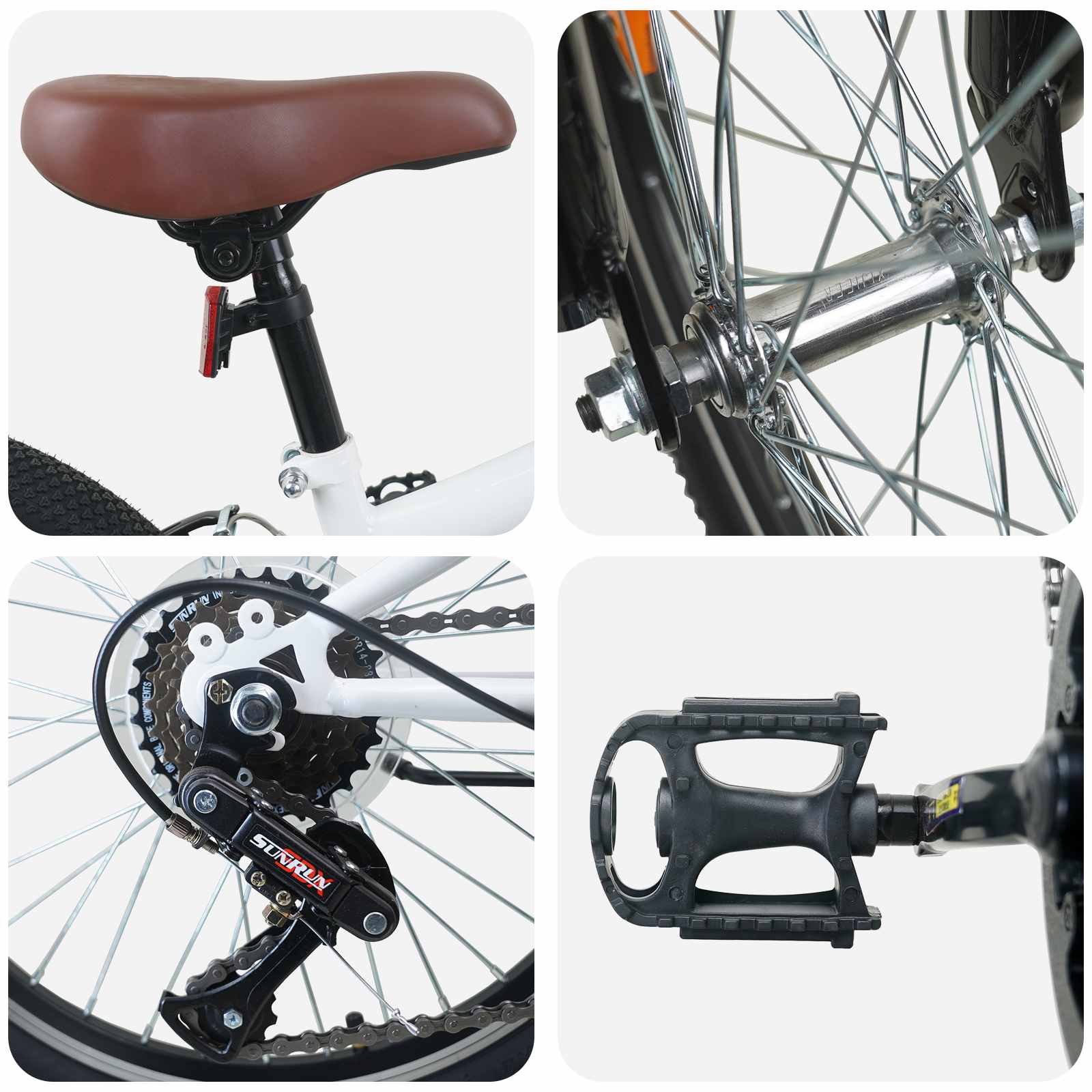 Kinder mountainbike 24 Inch 6-Speed voor 8-12 jaar oud Wit is nu te koop bij PeponiXL, paradijselijk wonen!