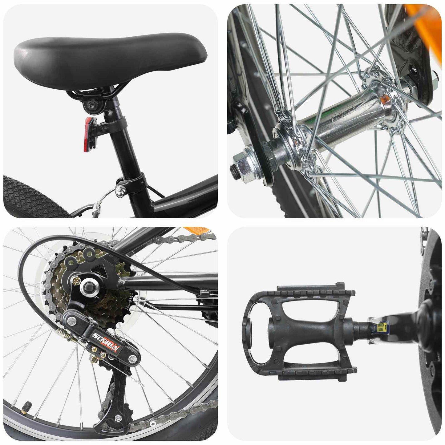 Kinder mountainbike 20 Inch 6-Speed voor 5-8 jaar oud Zwart is nu te koop bij PeponiXL, paradijselijk wonen!