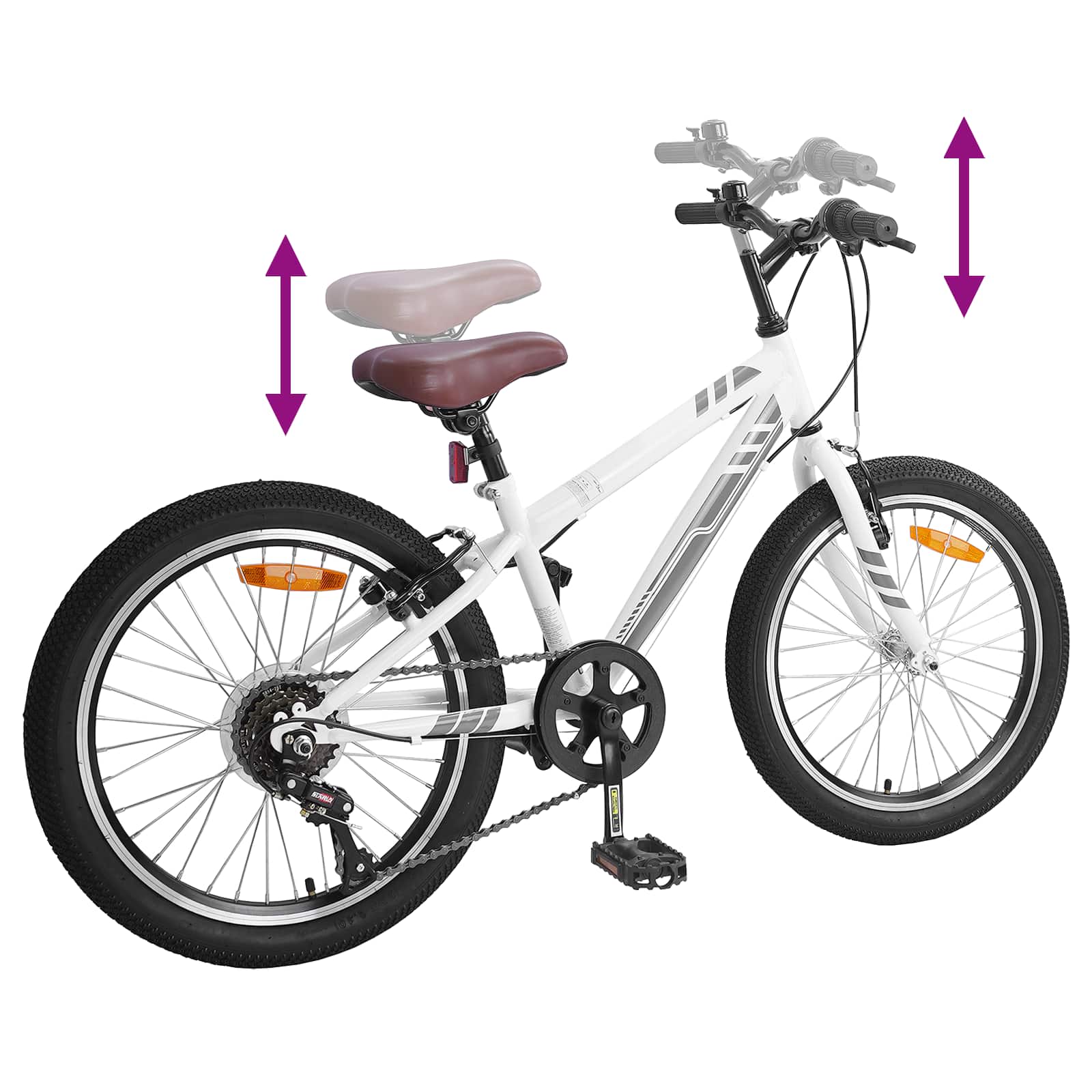 Mountainbike 24 Inch 6-Speed voor 8-12 jaar oud Wit is nu te koop bij PeponiXL, paradijselijk wonen!