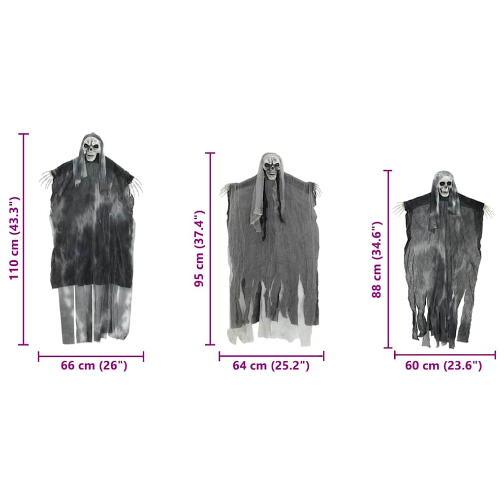 Halloween Hangende Spook 3 pcs Zwart 66 x 110 cm Polyester is nu te koop bij PeponiXL, paradijselijk wonen!