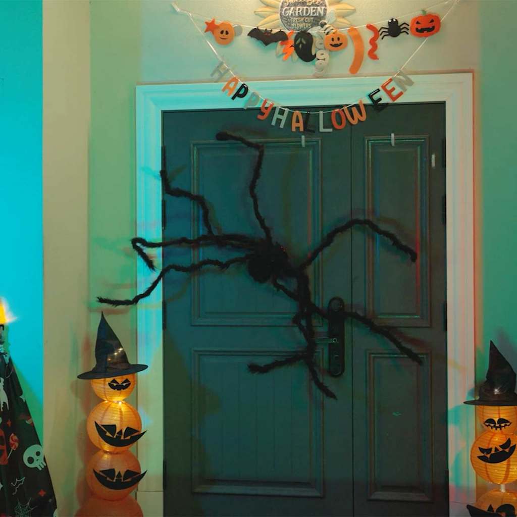 Halloween Spin Decoratie 3 pcs Zwart 150 cm Polyester en staal is nu te koop bij PeponiXL, paradijselijk wonen!