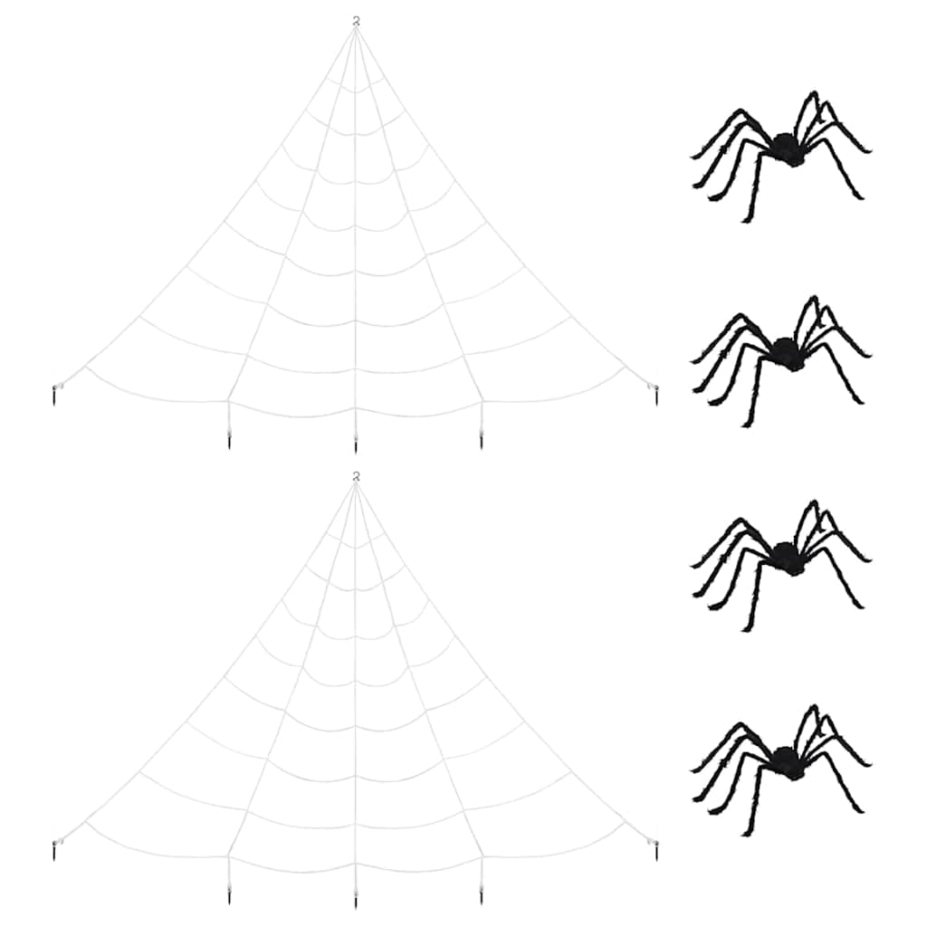 Halloween spindecoratie met webben 4 pcs Zwart en wit Polyester is nu te koop bij PeponiXL, paradijselijk wonen!