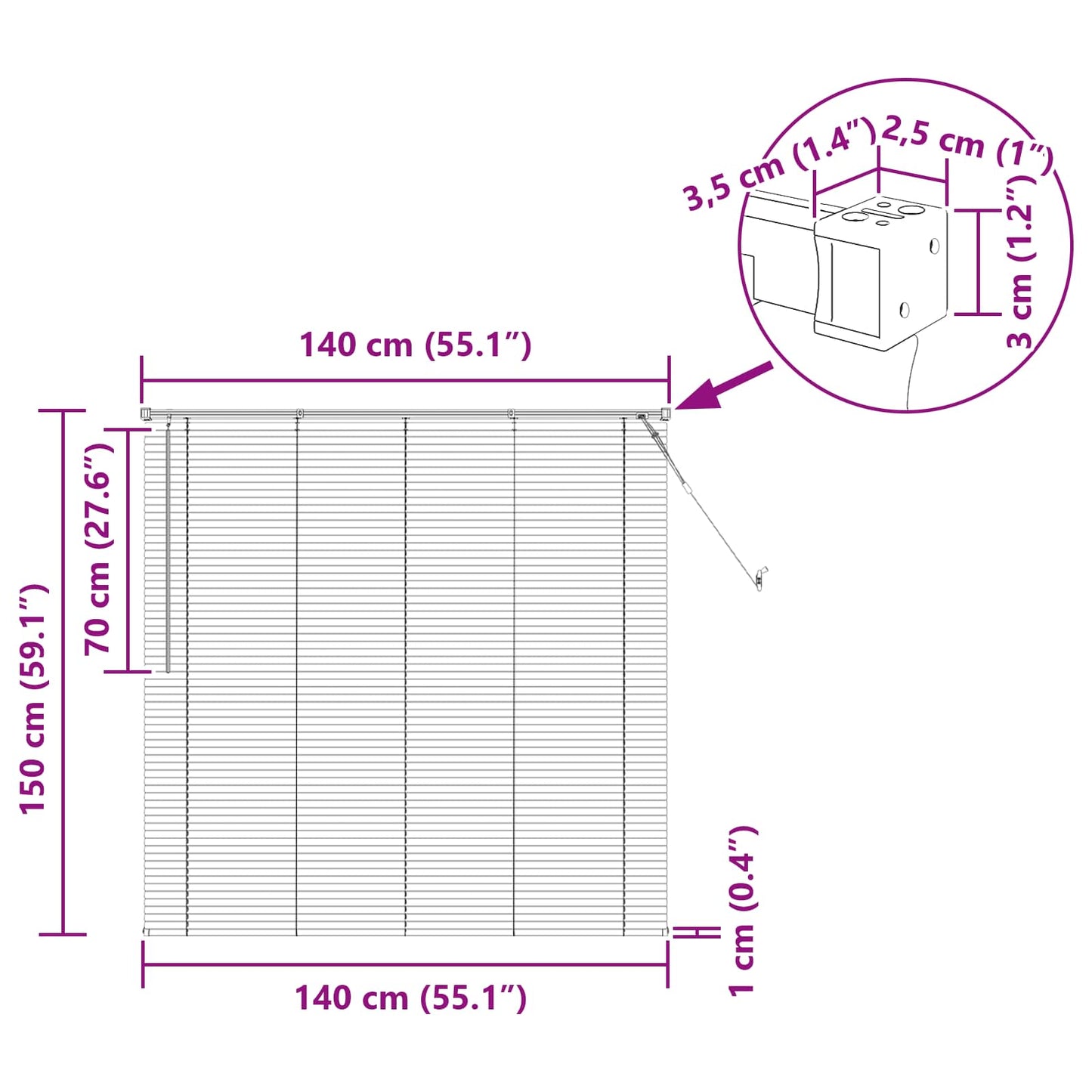 Venetiaanse Blind Zilvergrijs 150 x 140 cm PVC is nu te koop bij PeponiXL, paradijselijk wonen!