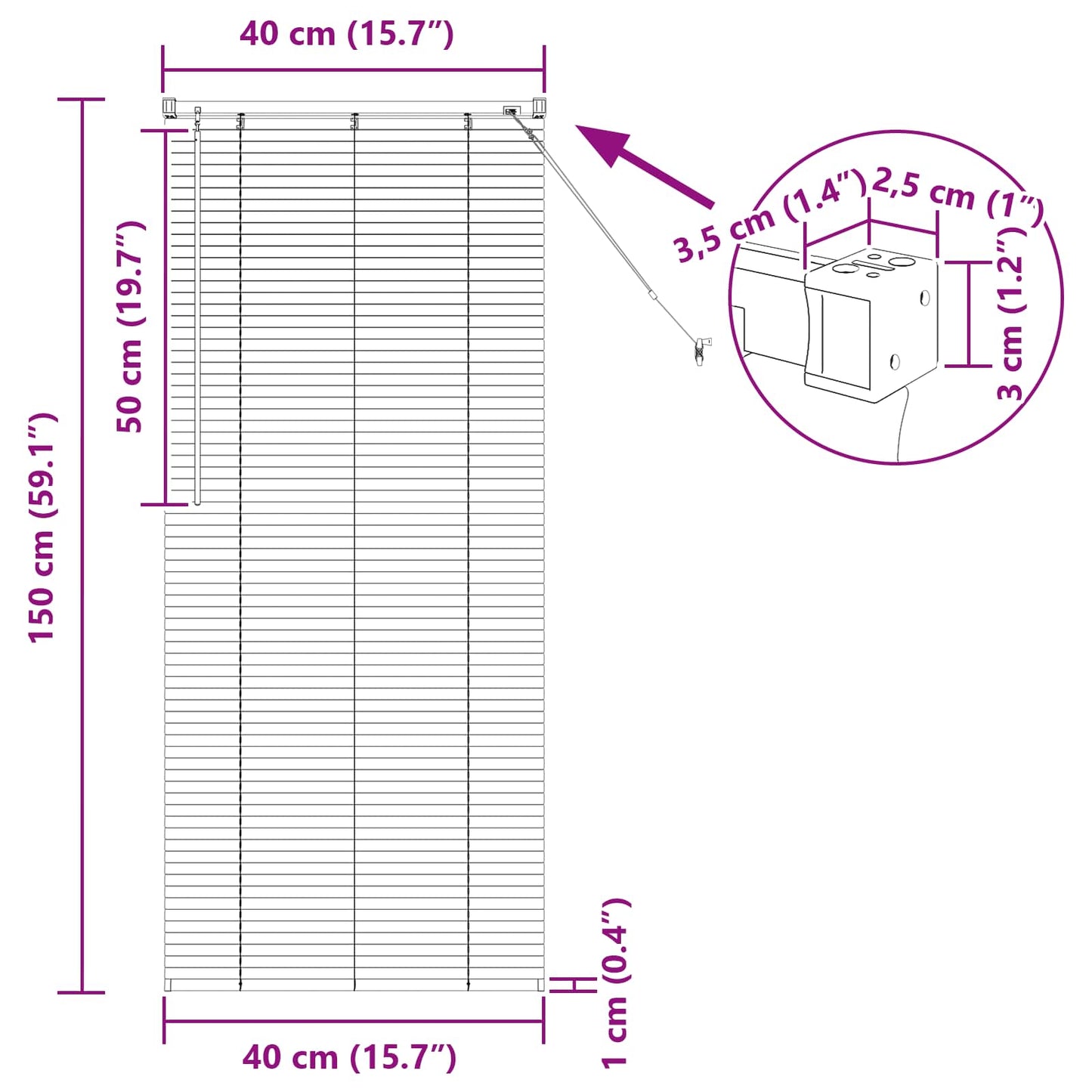 Venetiaanse Blind Zwart 150 x 40 cm PVC is nu te koop bij PeponiXL, paradijselijk wonen!