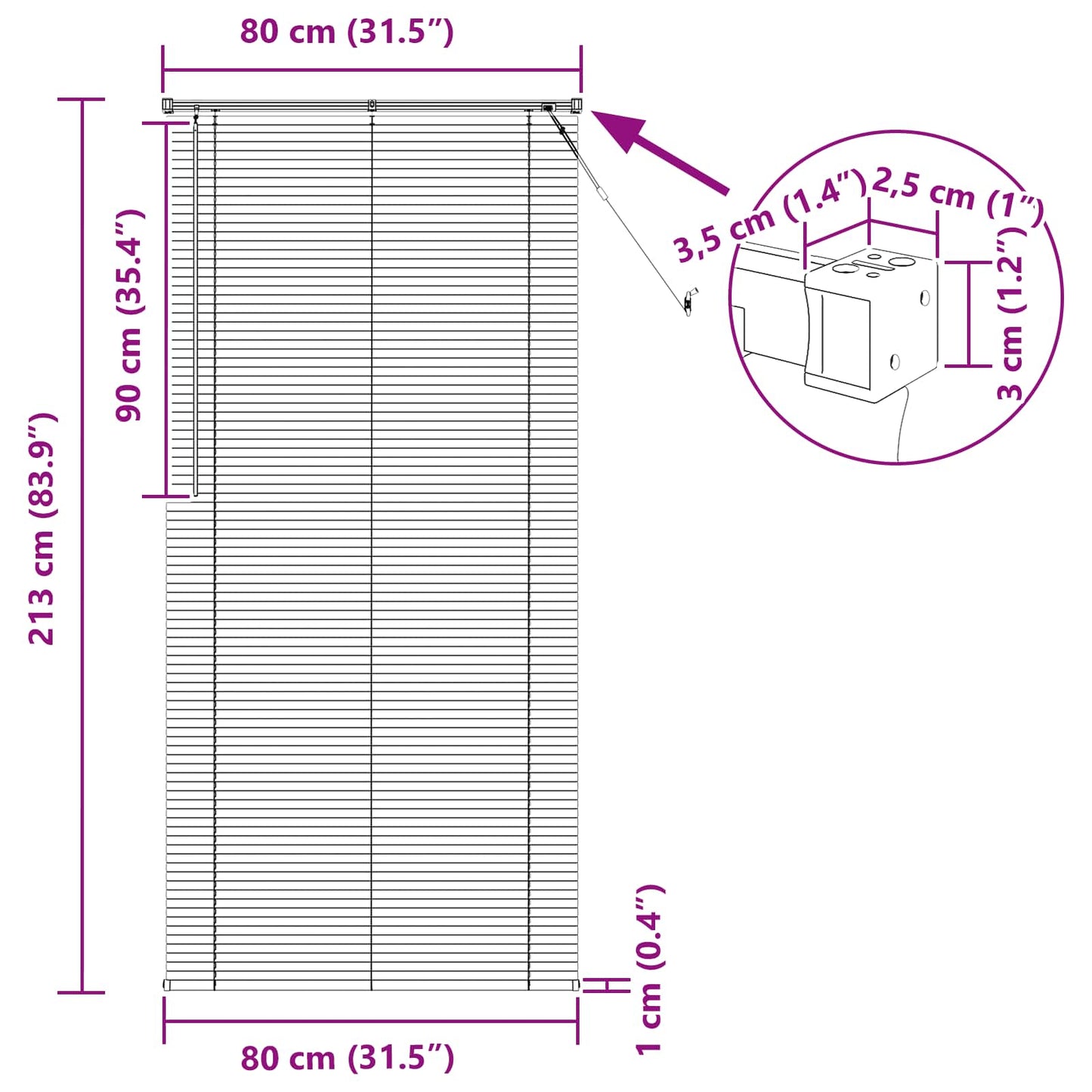 Venetiaanse Blind Zwart 213 x 80 cm PVC is nu te koop bij PeponiXL, paradijselijk wonen!