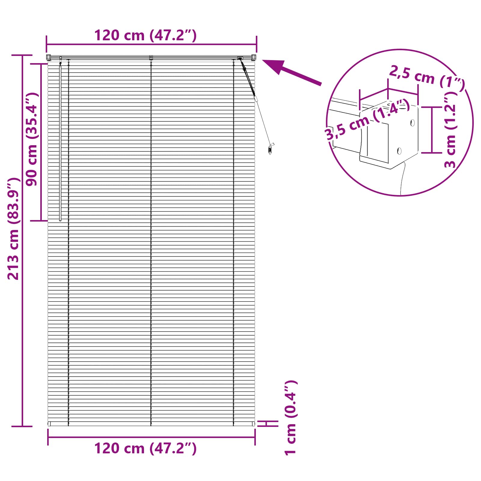 Venetiaanse Blind Zwart 213 x 120 cm PVC is nu te koop bij PeponiXL, paradijselijk wonen!